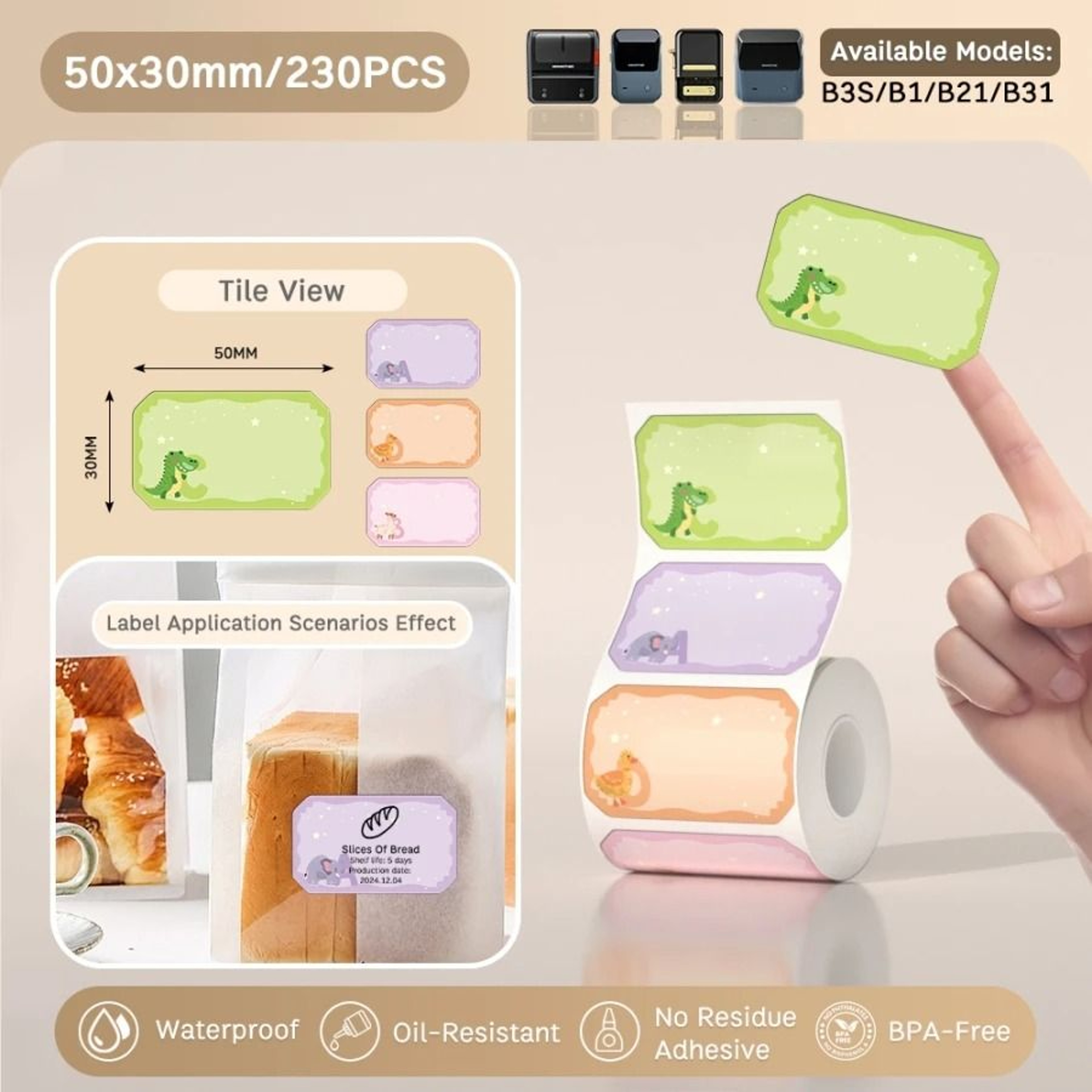 NIIMBOT B21 B203 B3S Thermal Label Printer Paper SelfAdhesive Waterproof  TearResistant Roll 14