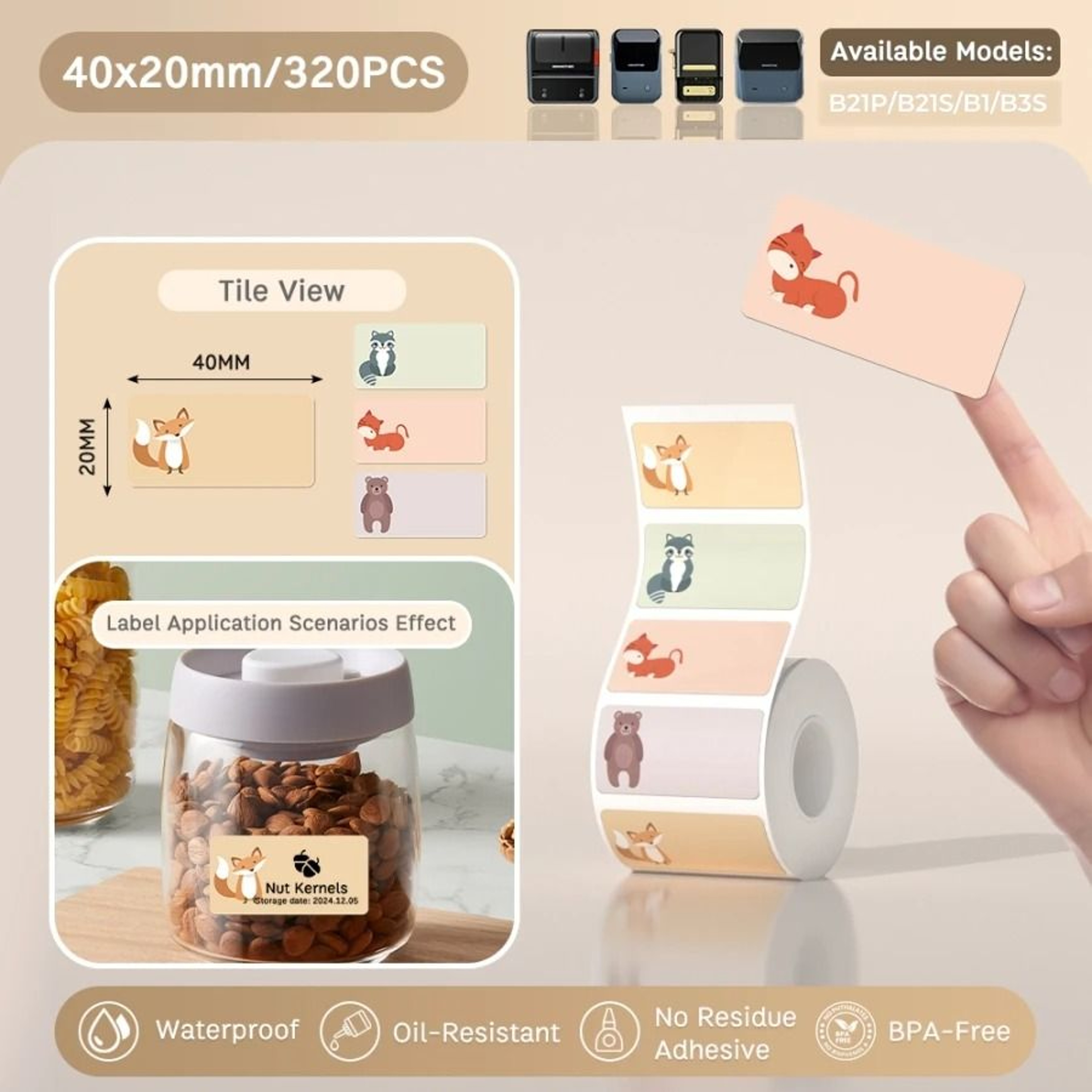NIIMBOT B21 B203 B3S Thermal Label Printer Paper SelfAdhesive Waterproof  TearResistant Roll 13