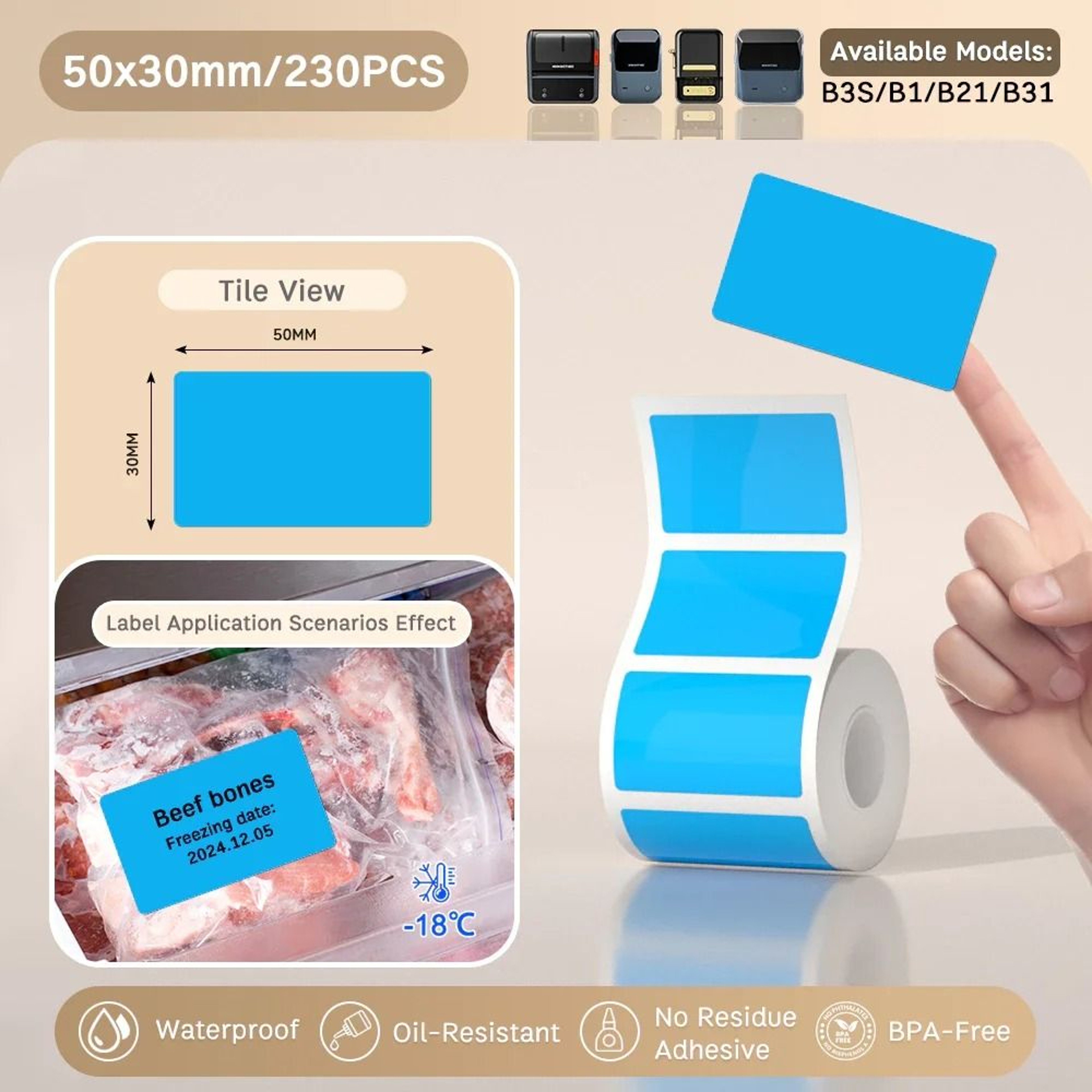 NIIMBOT B21 B203 B3S Thermal Label Printer Paper SelfAdhesive Waterproof  TearResistant Roll 24