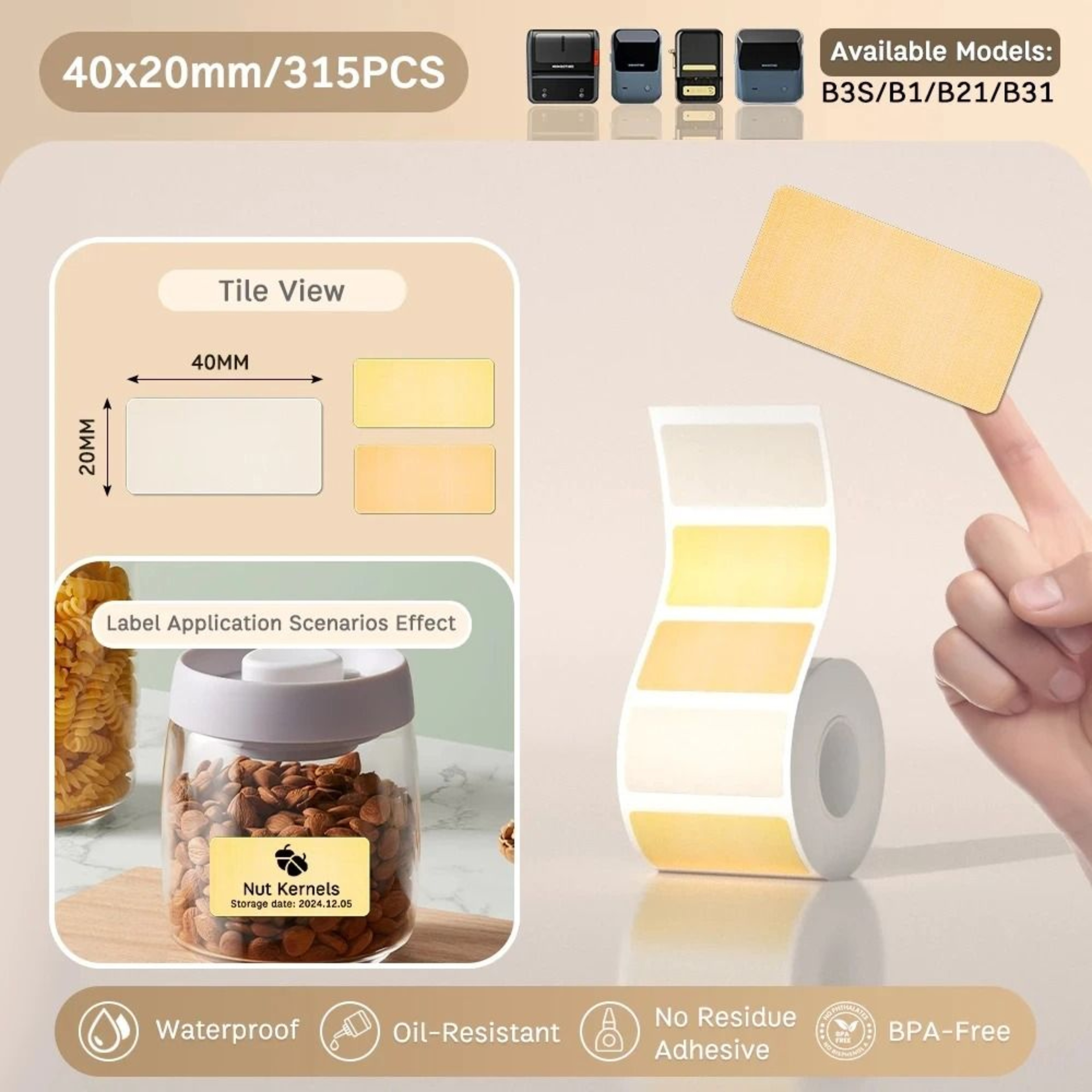 NIIMBOT B21 B203 B3S Thermal Label Printer Paper SelfAdhesive Waterproof  TearResistant Roll 28