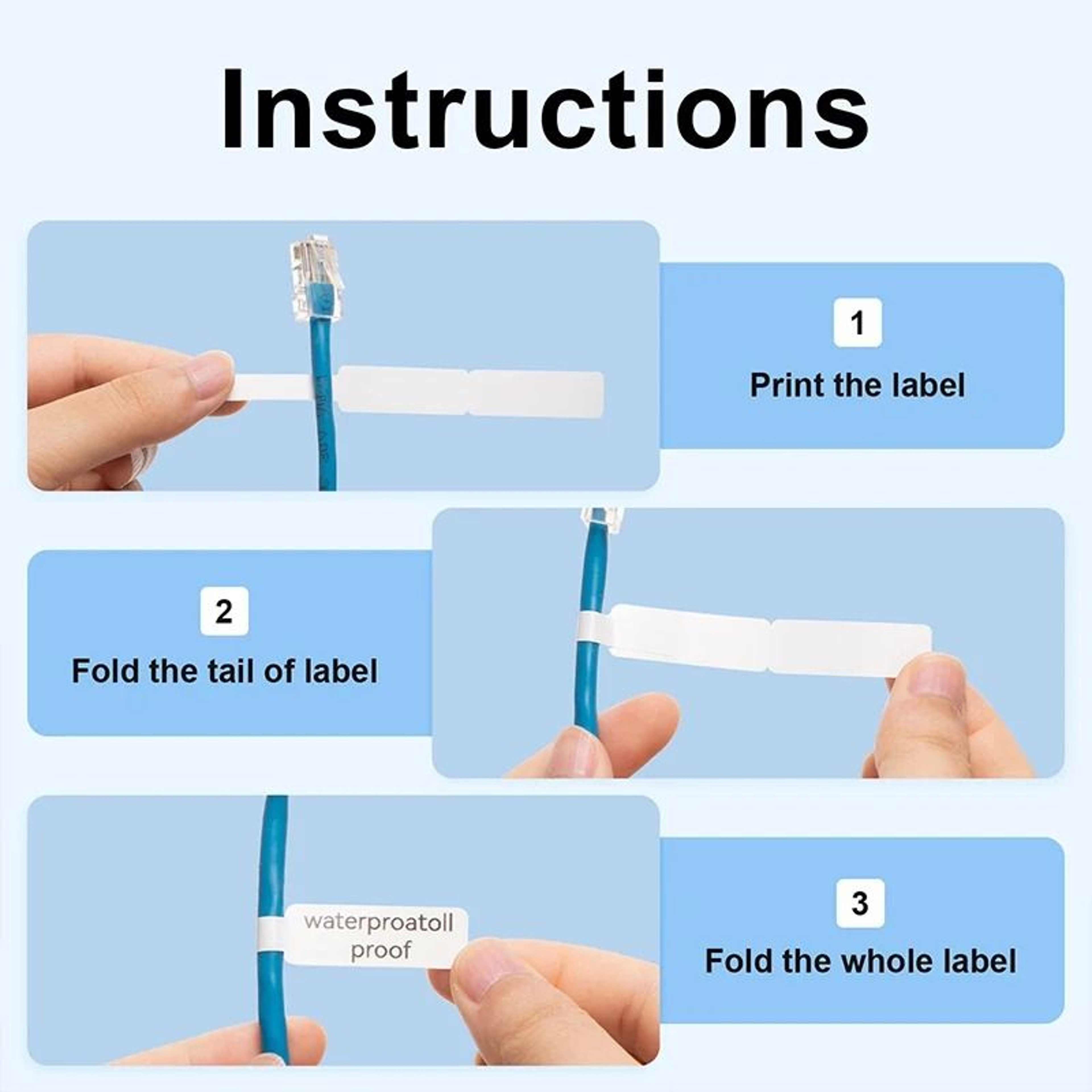 NIIMBOT Cable Labels Waterproof SelfAdhesive Color Sticker Roll For D110 D101 D11 Label Printers 1