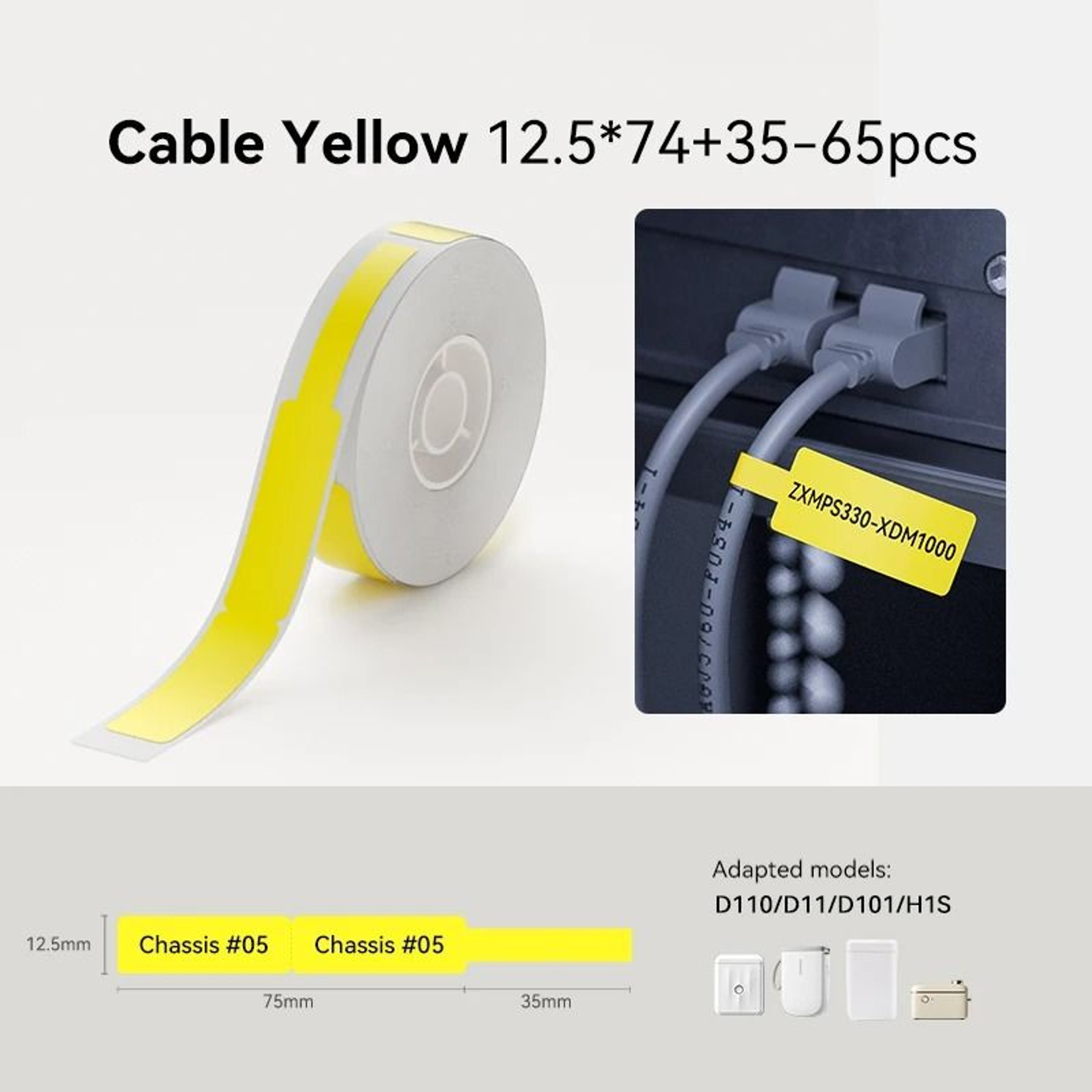 NIIMBOT Cable Labels Waterproof SelfAdhesive Color Sticker Roll For D110 D101 D11 Label Printers 8