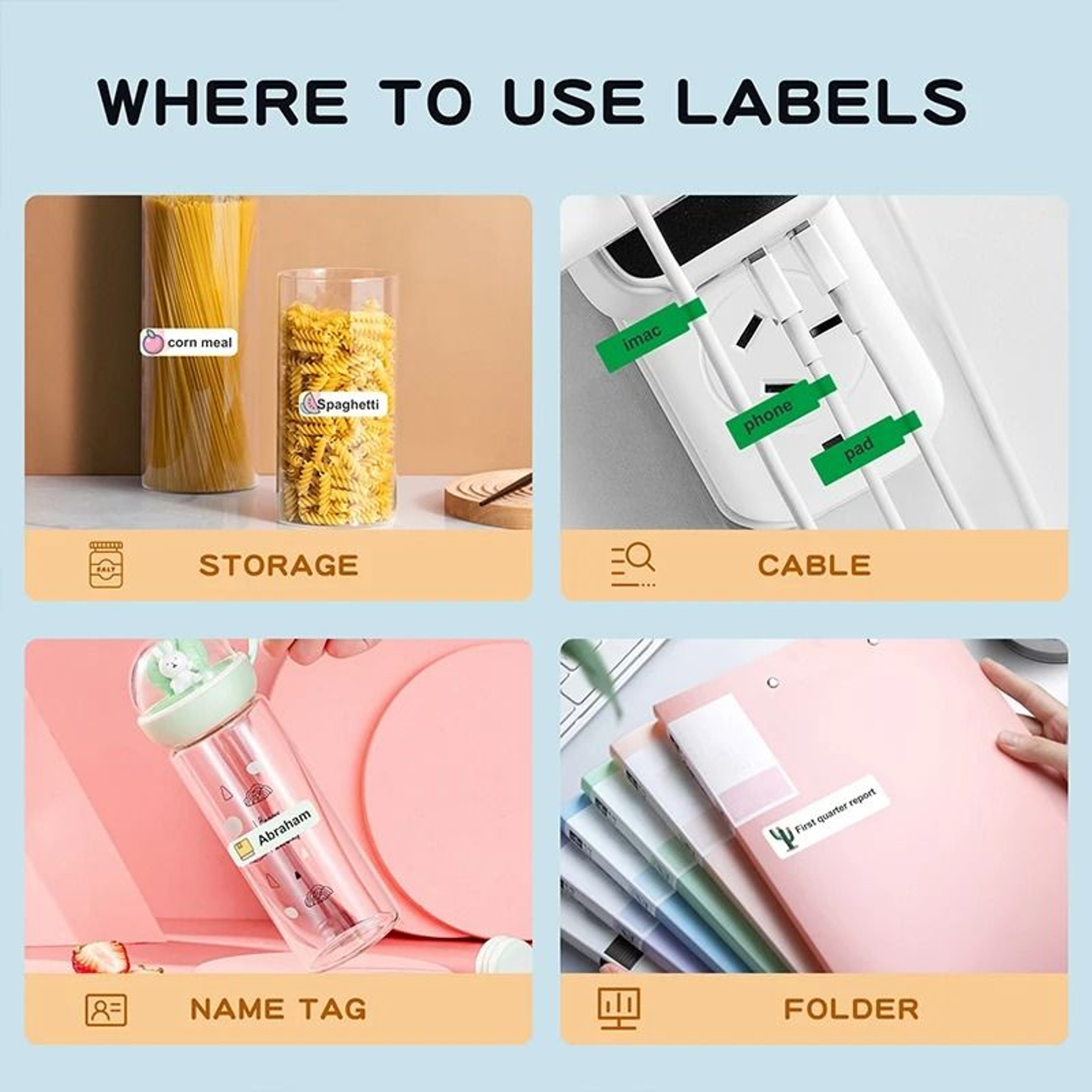 NIIMBOT Cable Labels Waterproof SelfAdhesive Color Sticker Roll For D110 D101 D11 Label Printers 4