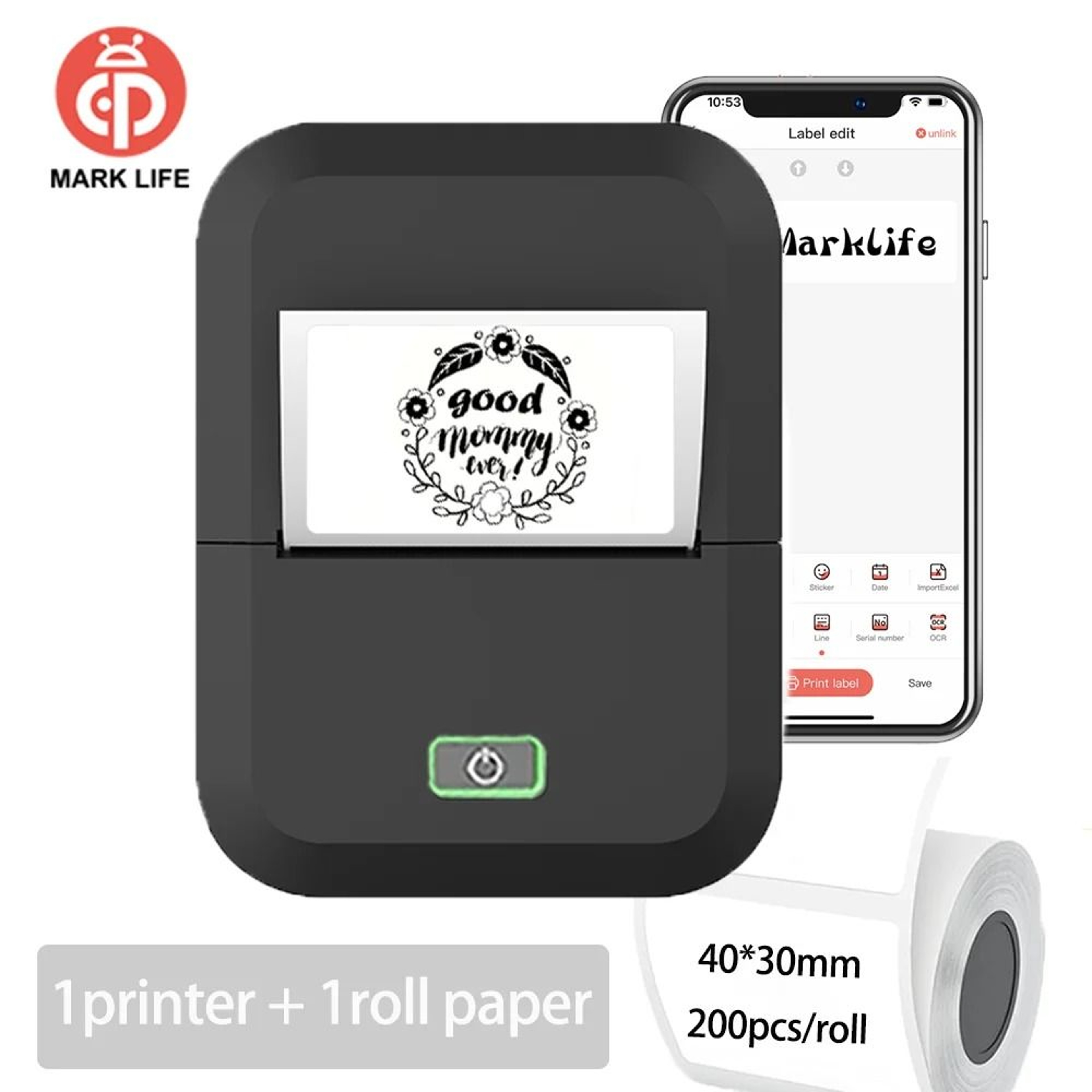 Marklife X2 Mini Portable Bluetooth Thermal Label Printer For Home Office  Business Organization 7