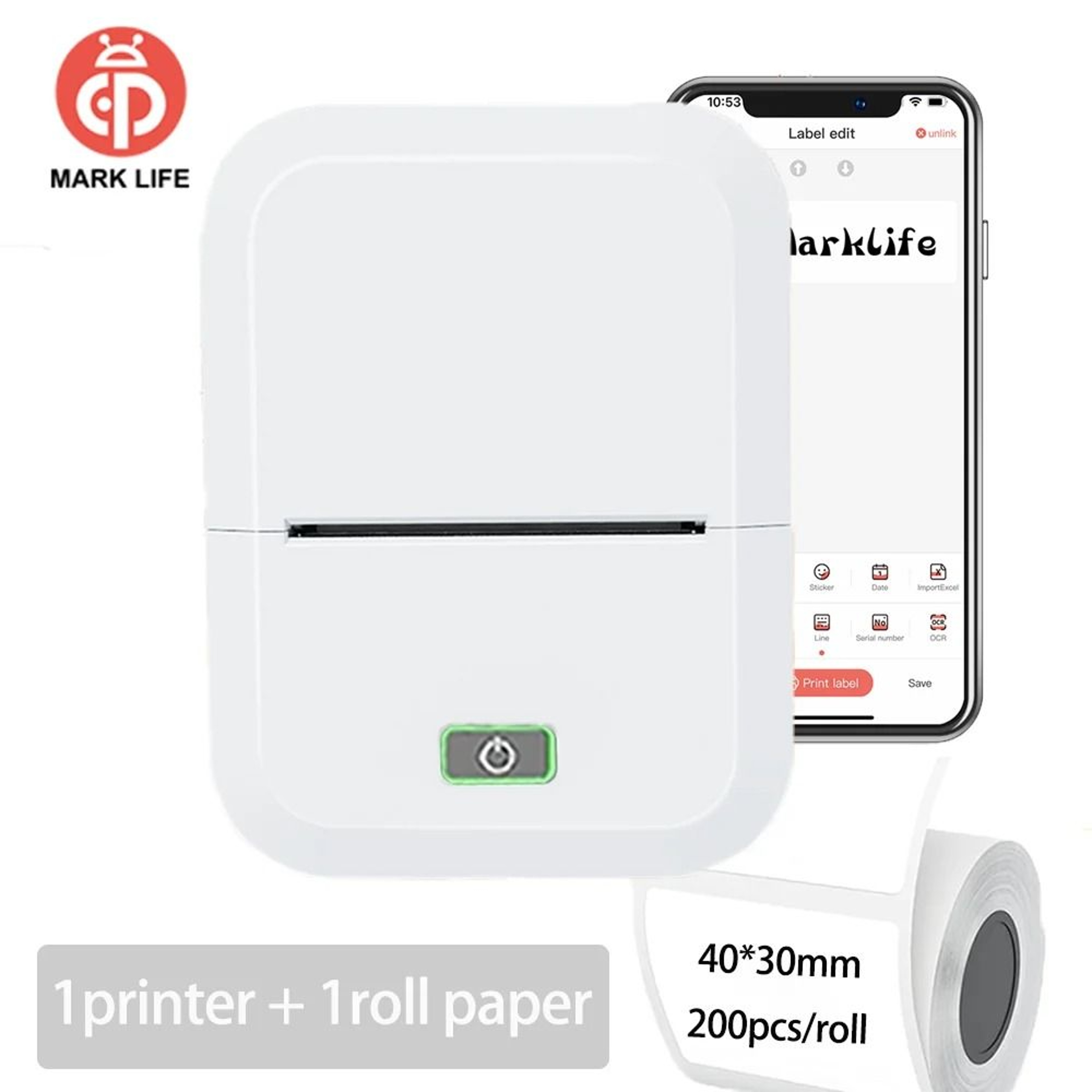 Marklife X2 Mini Portable Bluetooth Thermal Label Printer For Home Office  Business Organization 11