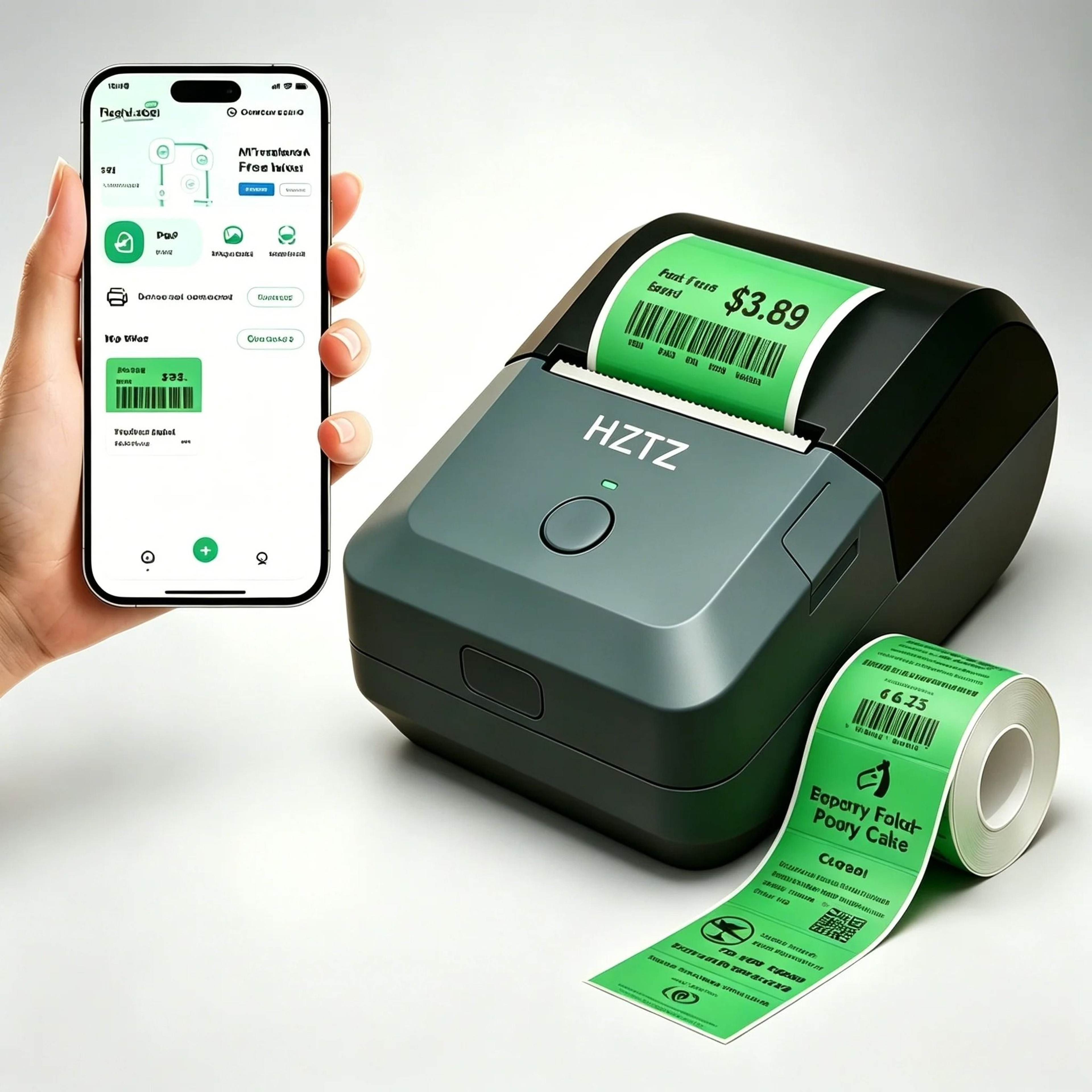 Inkless Bluetooth Thermal Label Printer  Sticker Maker With Color Paper Support For Retail Bakery   8