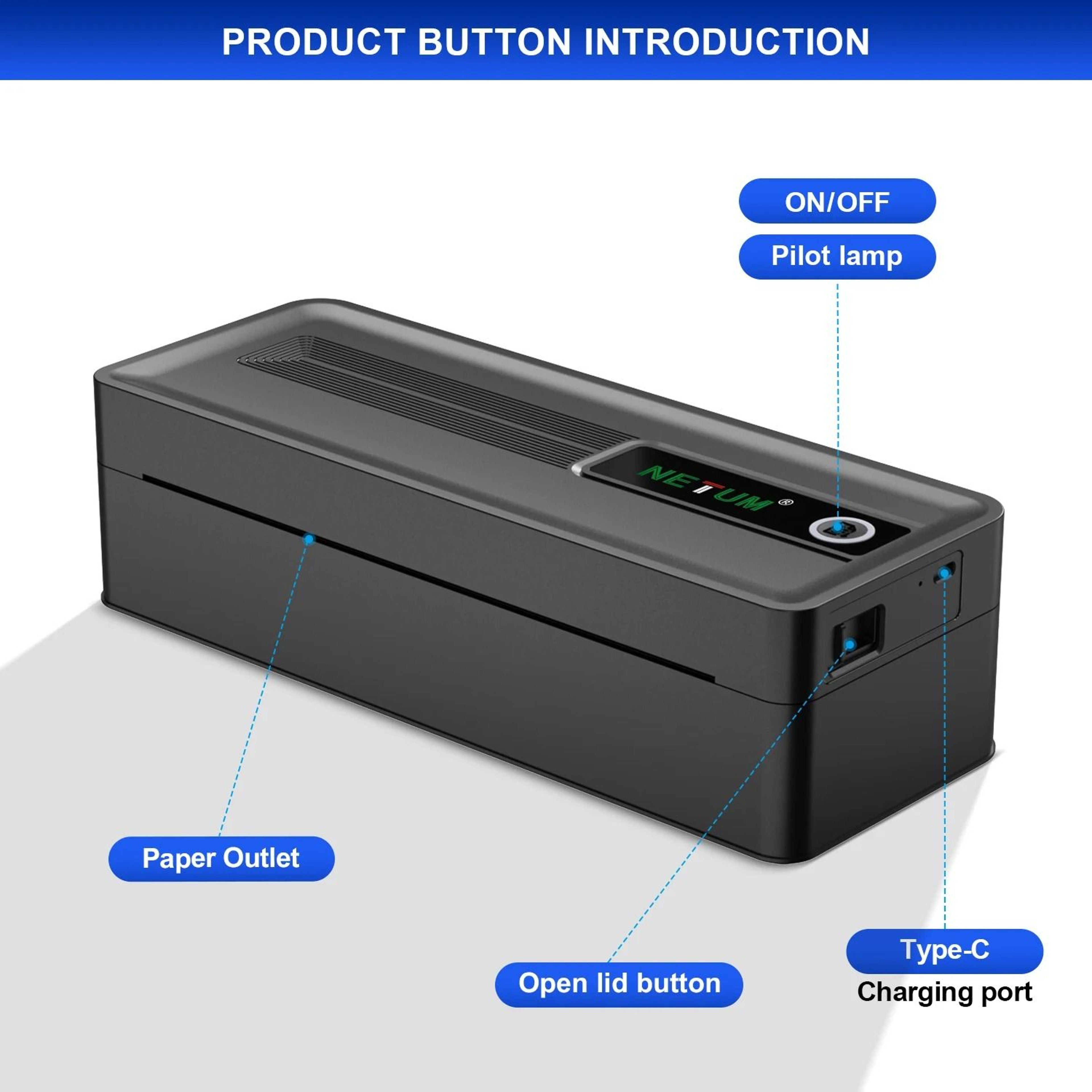 A4 300DPI Portable Bluetooth Thermal Printer With Internal Paper Compartment  2600mAh Battery For I 5
