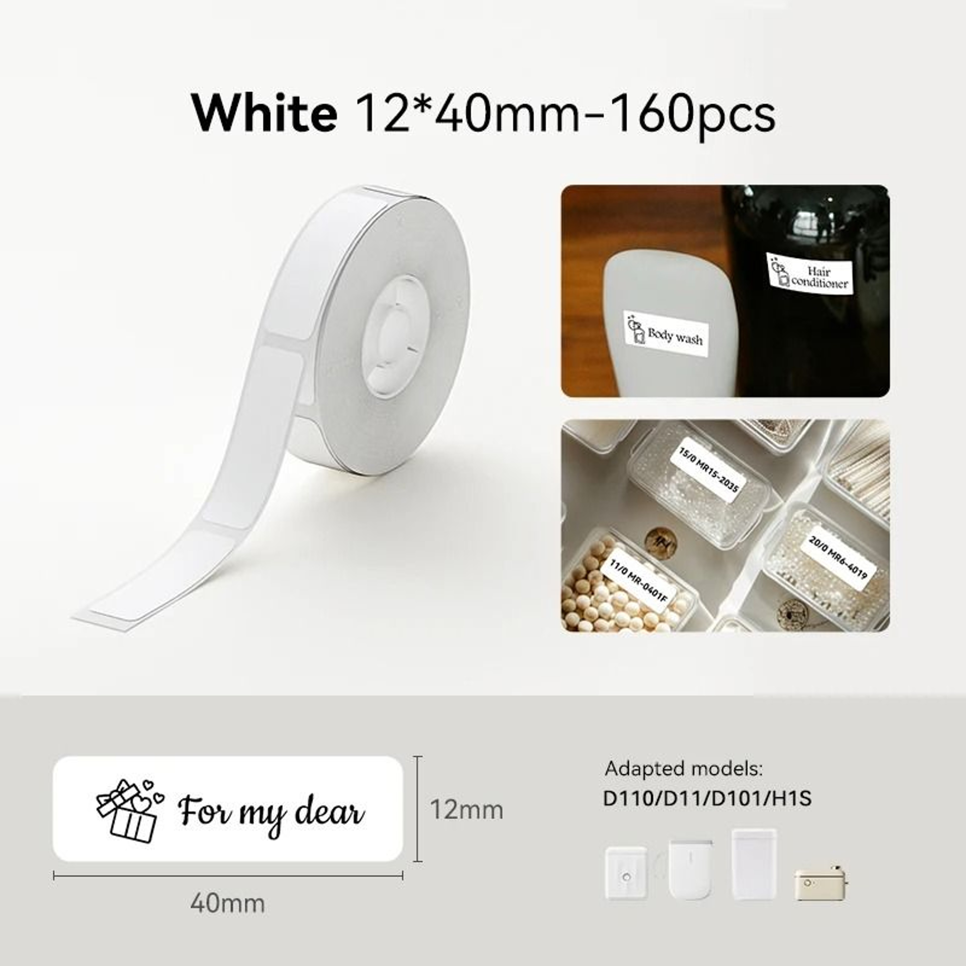 Niimbot Waterproof White Thermal Label Sticker Roll Set For D11 D110  D101 Label Printers 6