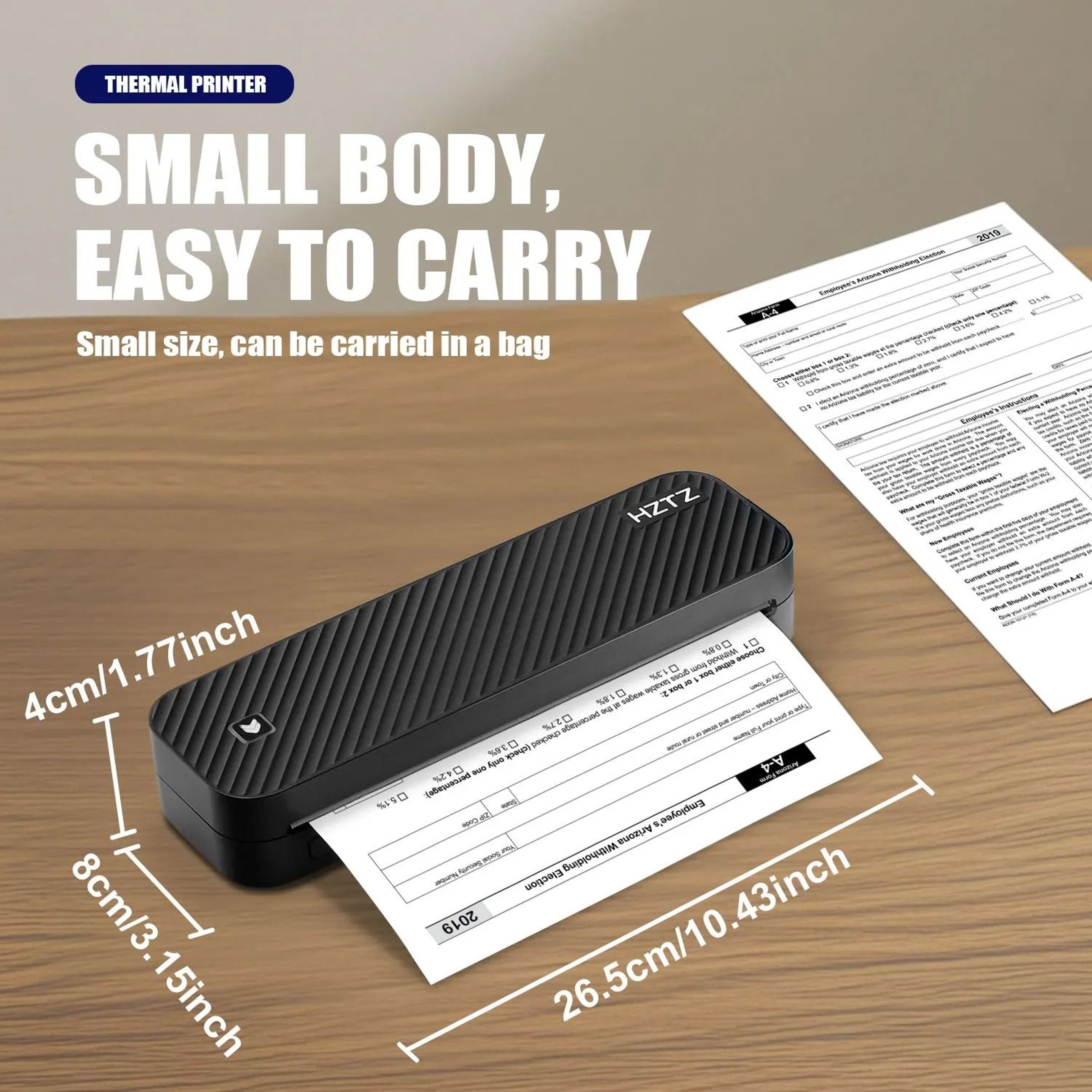 Inkless Portable A4 Thermal Printer Bluetooth Wireless Document Printer For PDF Excel  Word 1