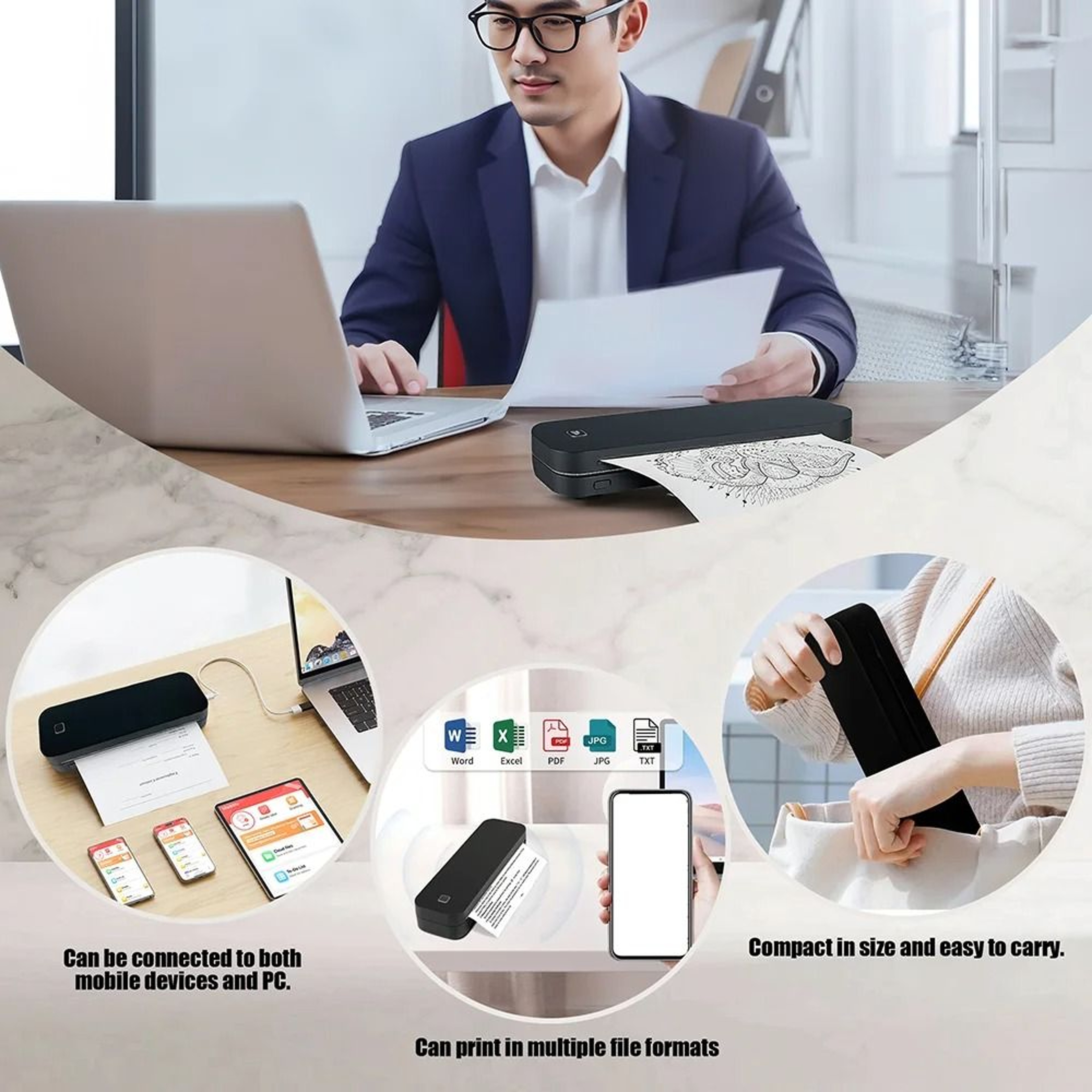 Marklife D210 Mini Wireless Bluetooth Thermal Label Printer  Tattoo Stencil Maker For Business Offi 4