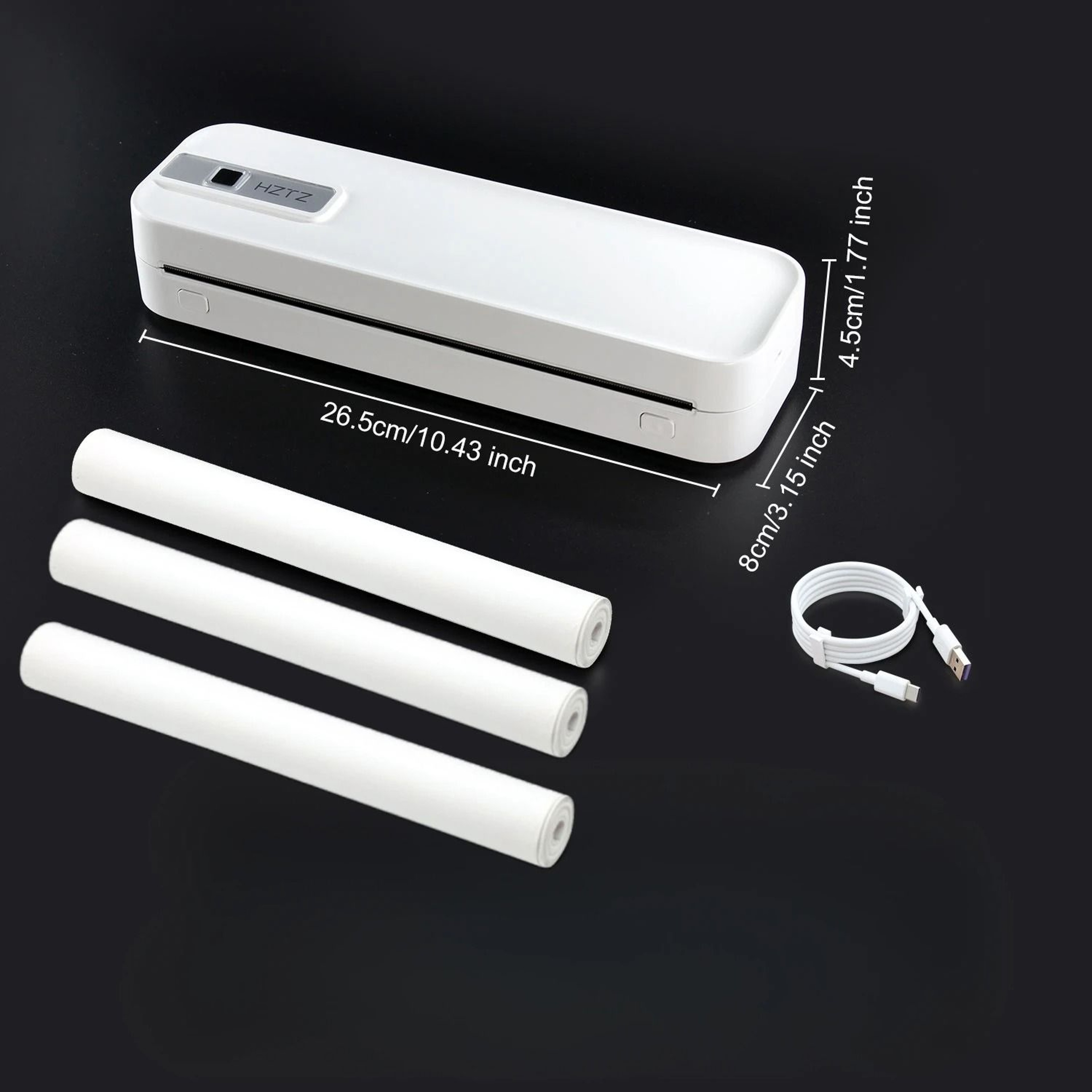 A4 Portable Wireless Bluetooth Inkless Thermal Printer 300DPI For Smartphones Laptops PDF Documents 7