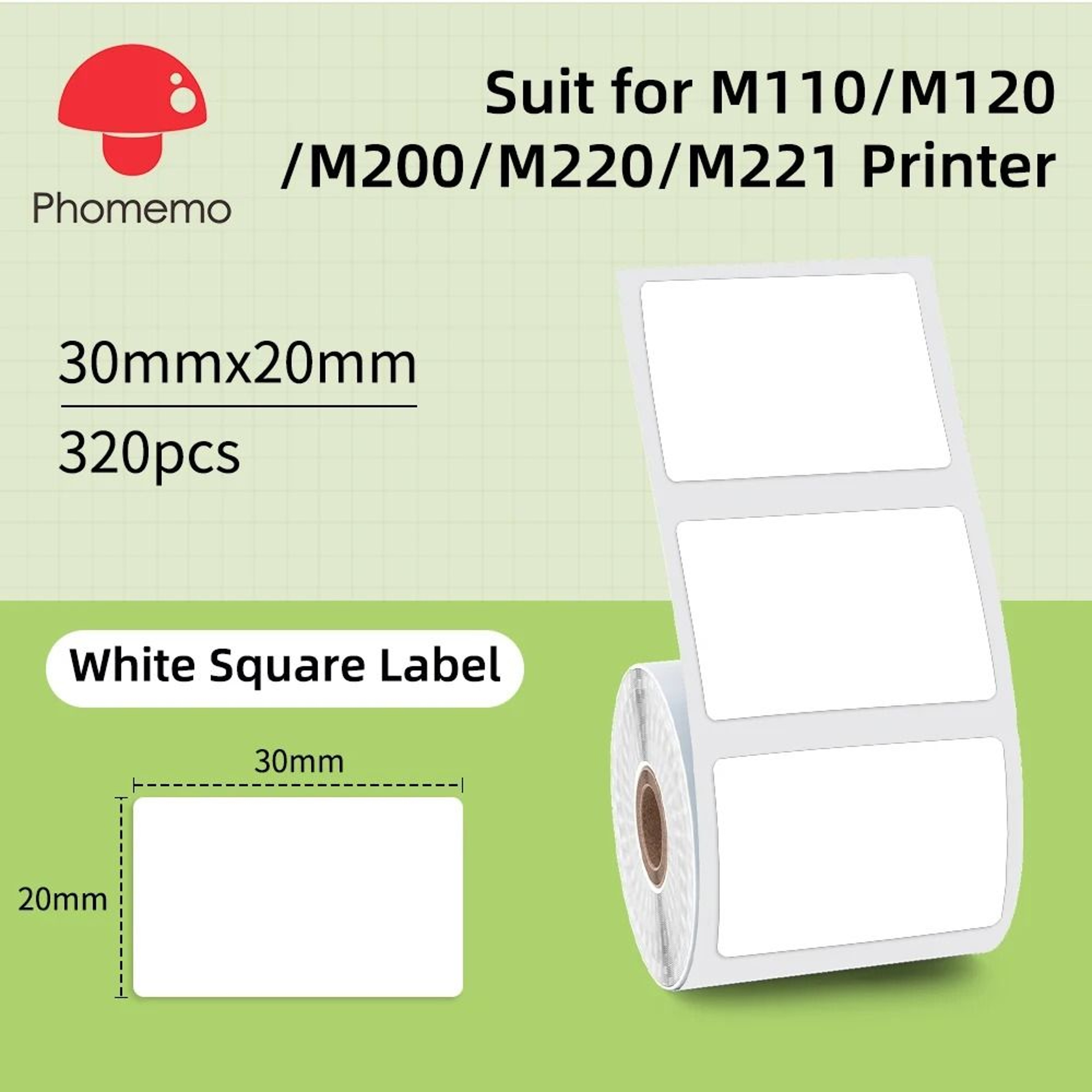 Phomemo MultiPurpose Thermal Labels For M110 M200  M220 Printers  Adhesive Round  Square Printable  4