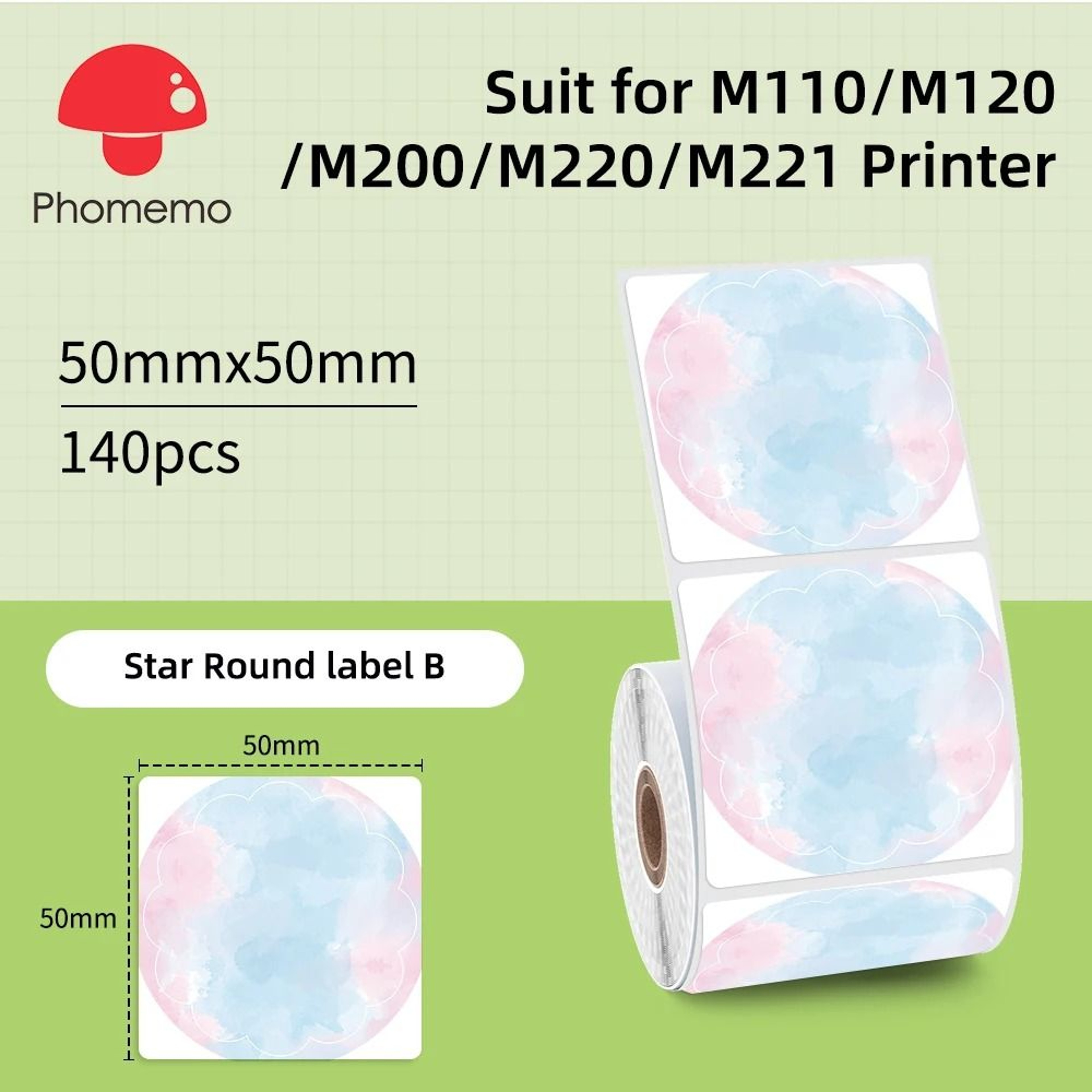 Phomemo MultiPurpose Thermal Labels For M110 M200  M220 Printers  Adhesive Round  Square Printable  11