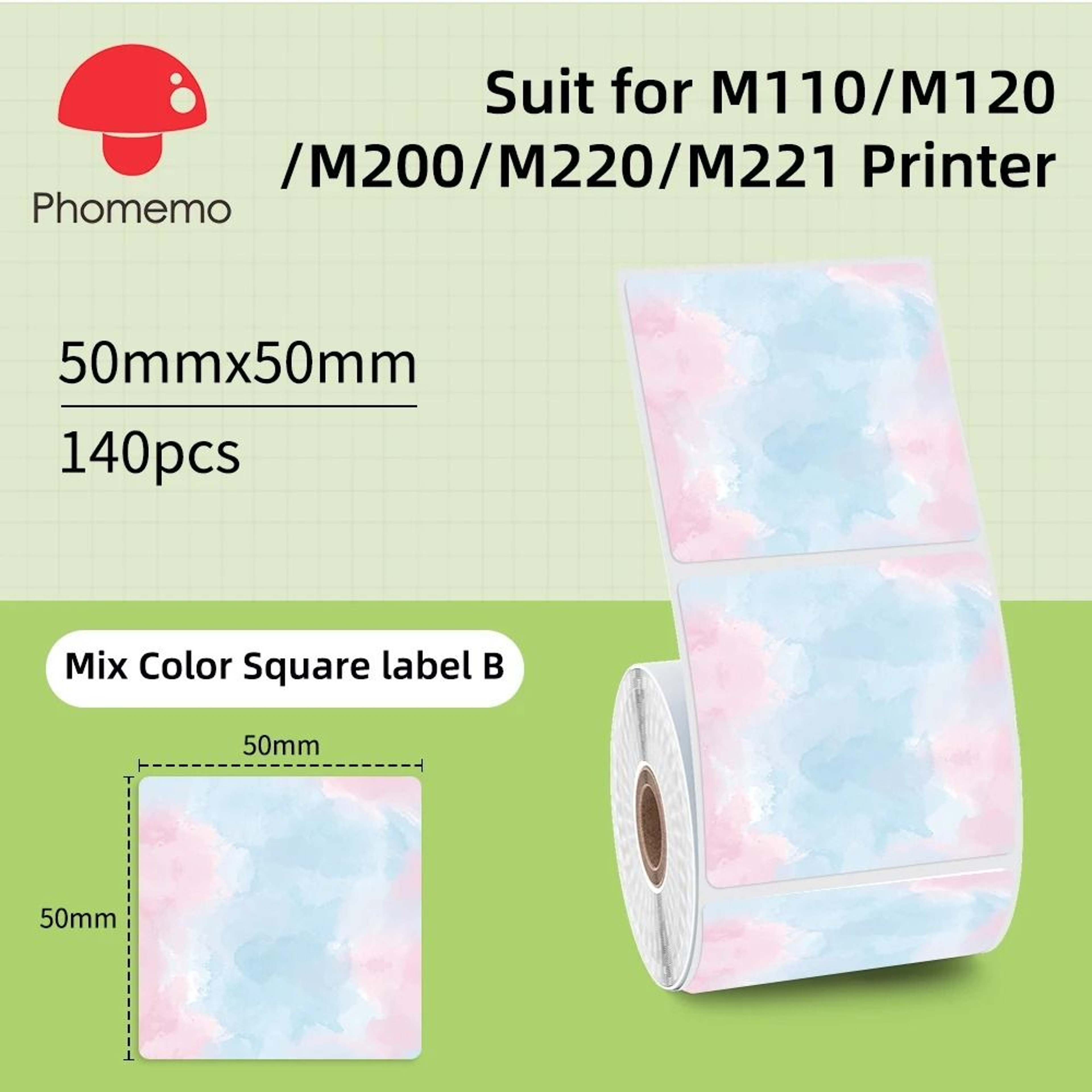 Phomemo MultiPurpose Thermal Labels For M110 M200  M220 Printers  Adhesive Round  Square Printable  26