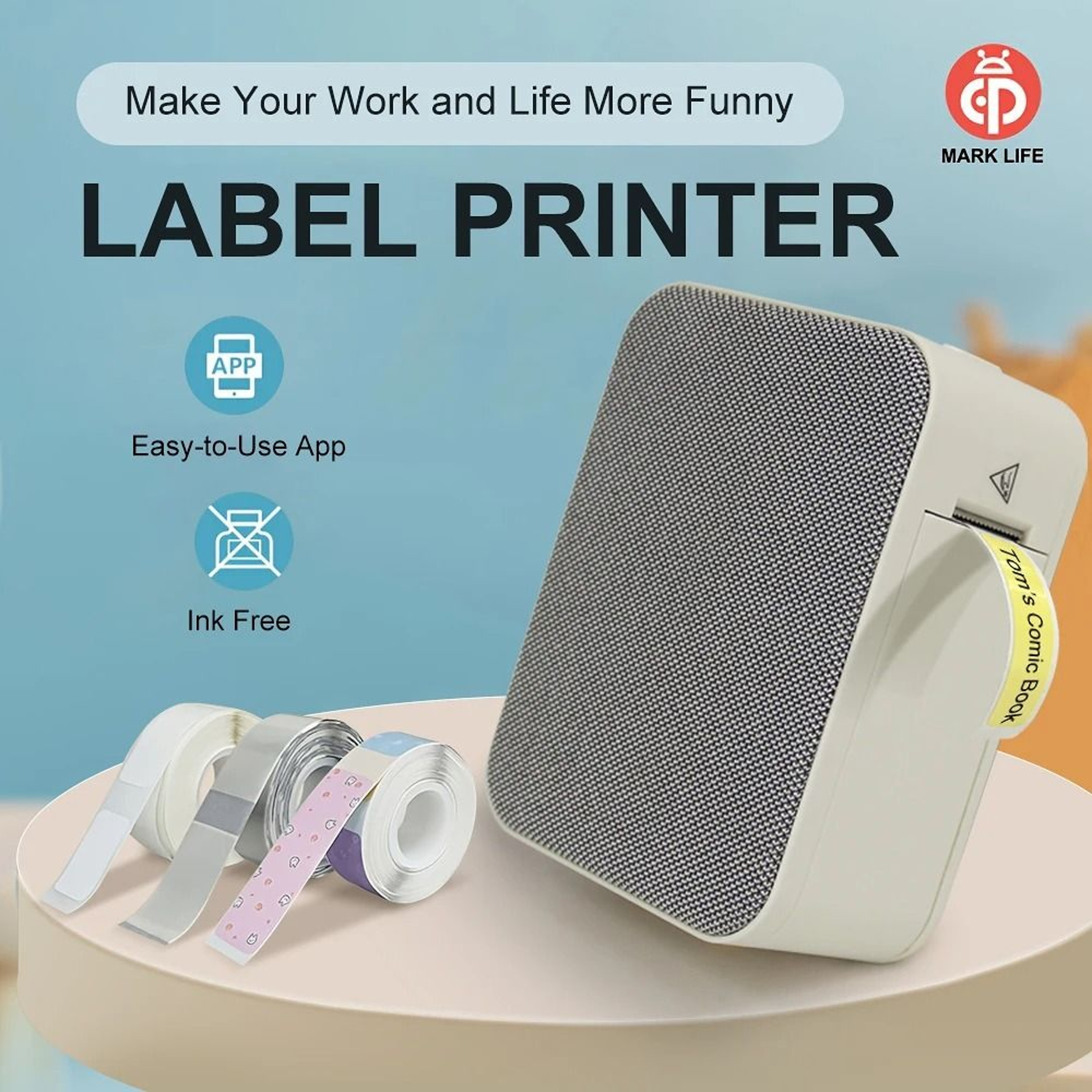Marklife P15 Mini Bluetooth Thermal Label Printer Inkless Sticker Maker For Home Office  DIY Crafts 0