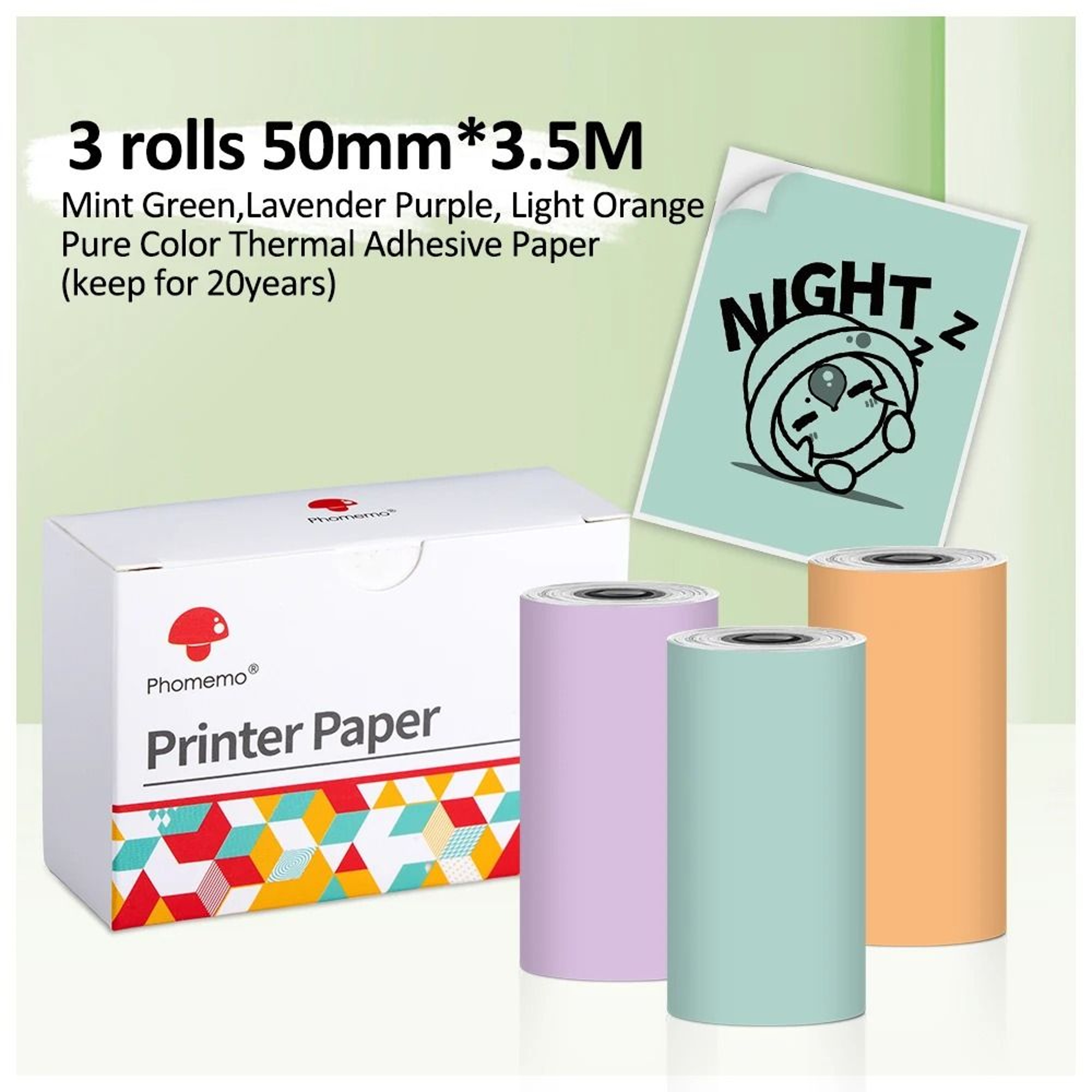 3 Rolls White Thermal Adhesive Sticker Paper Tape For Phomemo M02 M02Pro  M02S Mini Printers 12