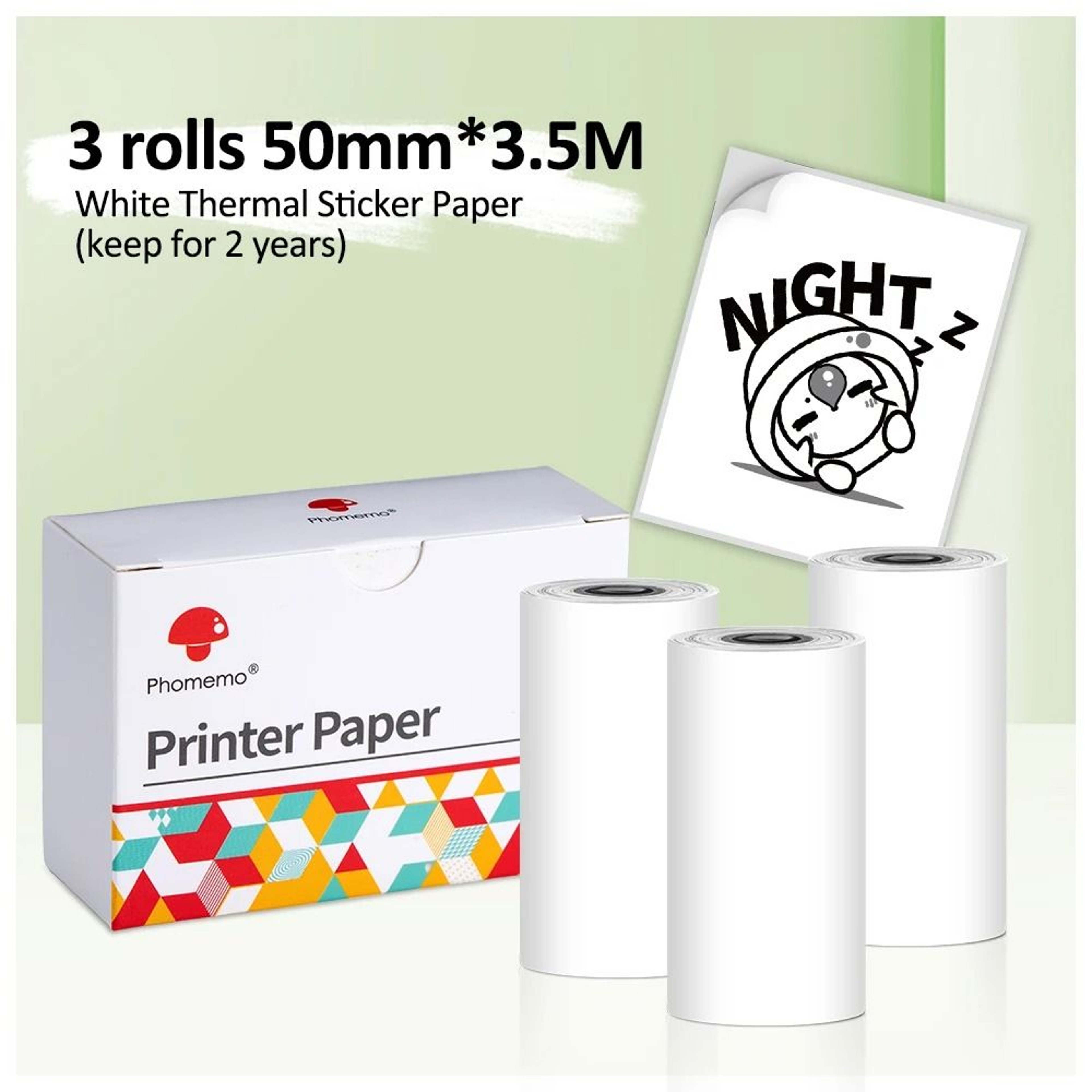 3 Rolls White Thermal Adhesive Sticker Paper Tape For Phomemo M02 M02Pro  M02S Mini Printers 0