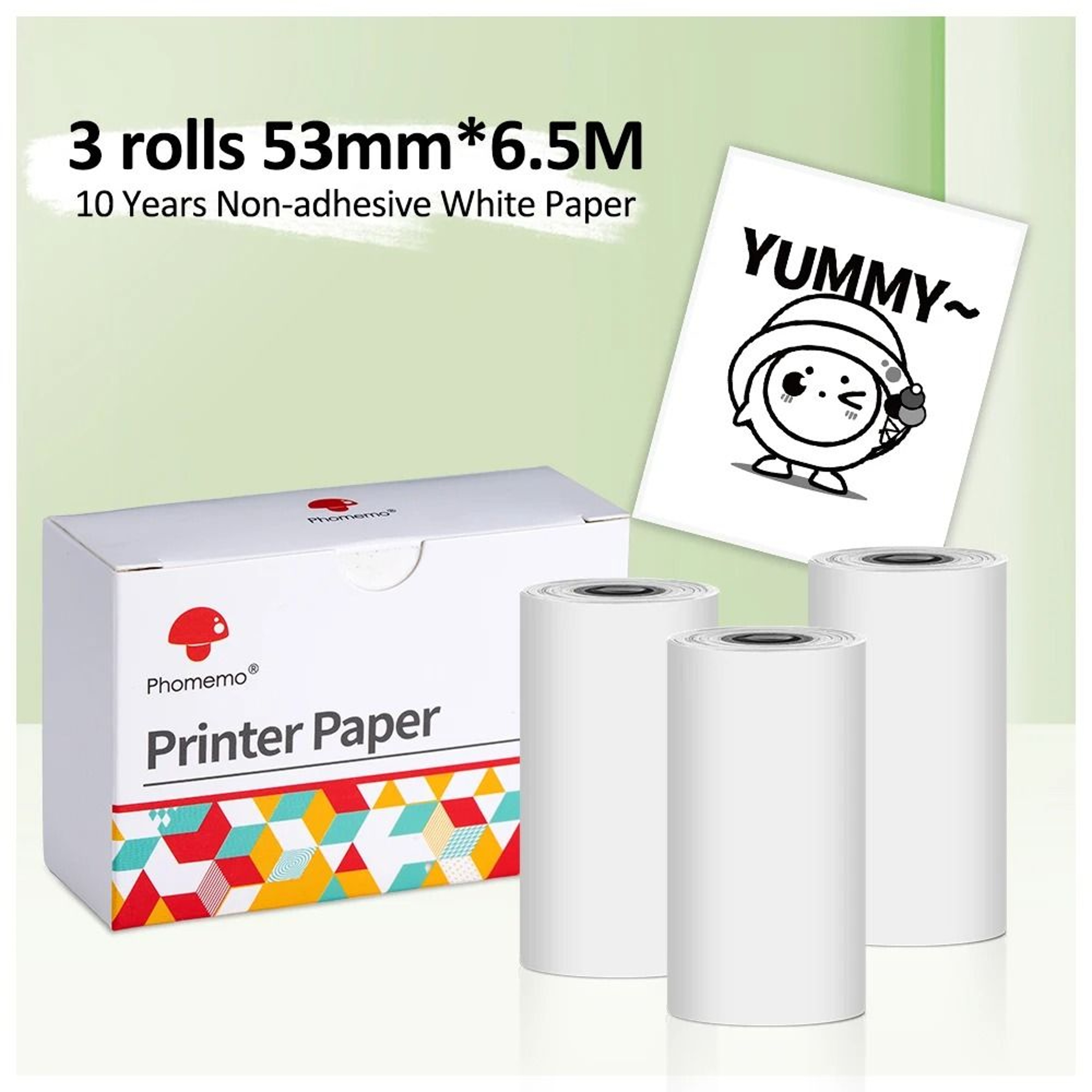 3 Rolls White Thermal Adhesive Sticker Paper Tape For Phomemo M02 M02Pro  M02S Mini Printers 8