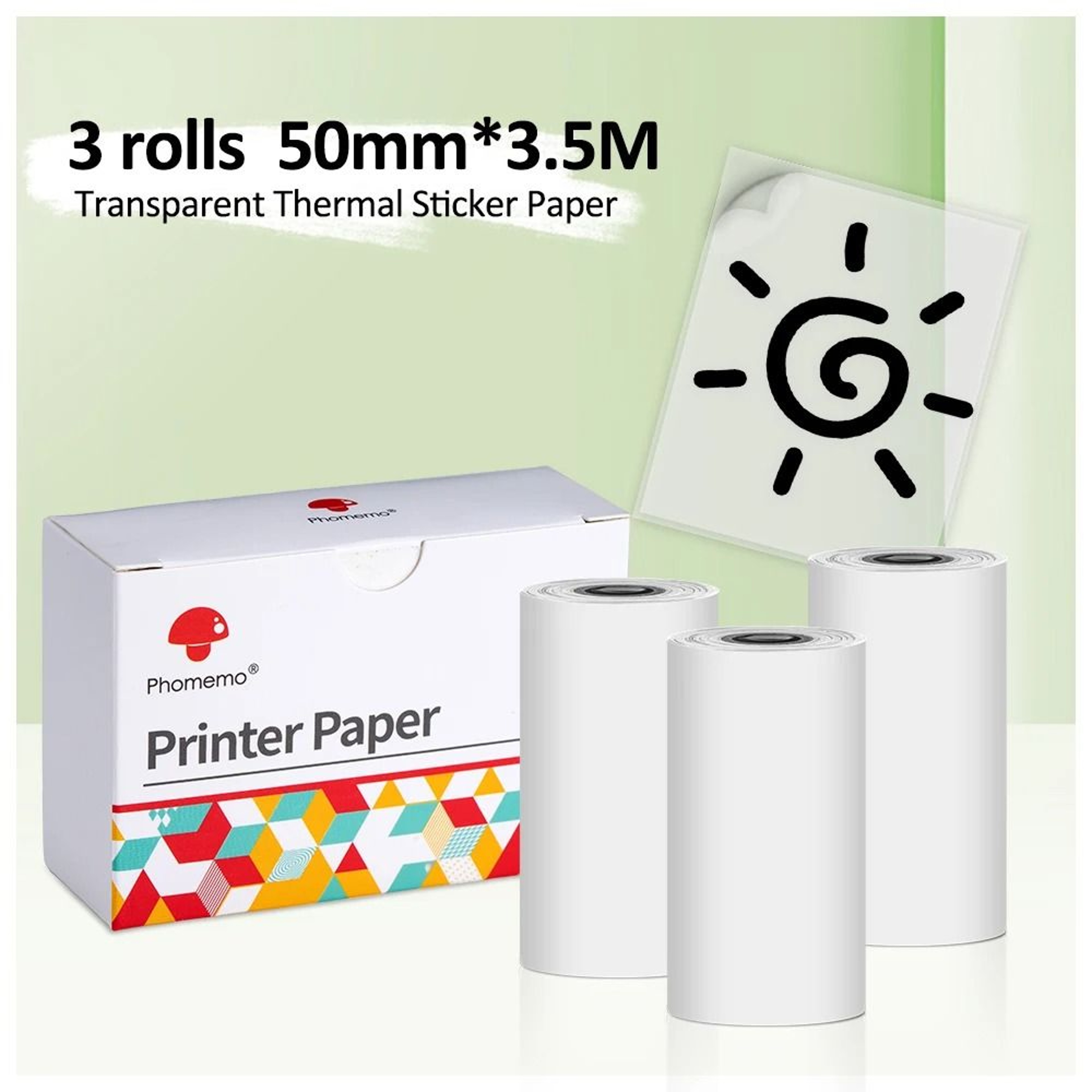3 Rolls White Thermal Adhesive Sticker Paper Tape For Phomemo M02 M02Pro  M02S Mini Printers 11