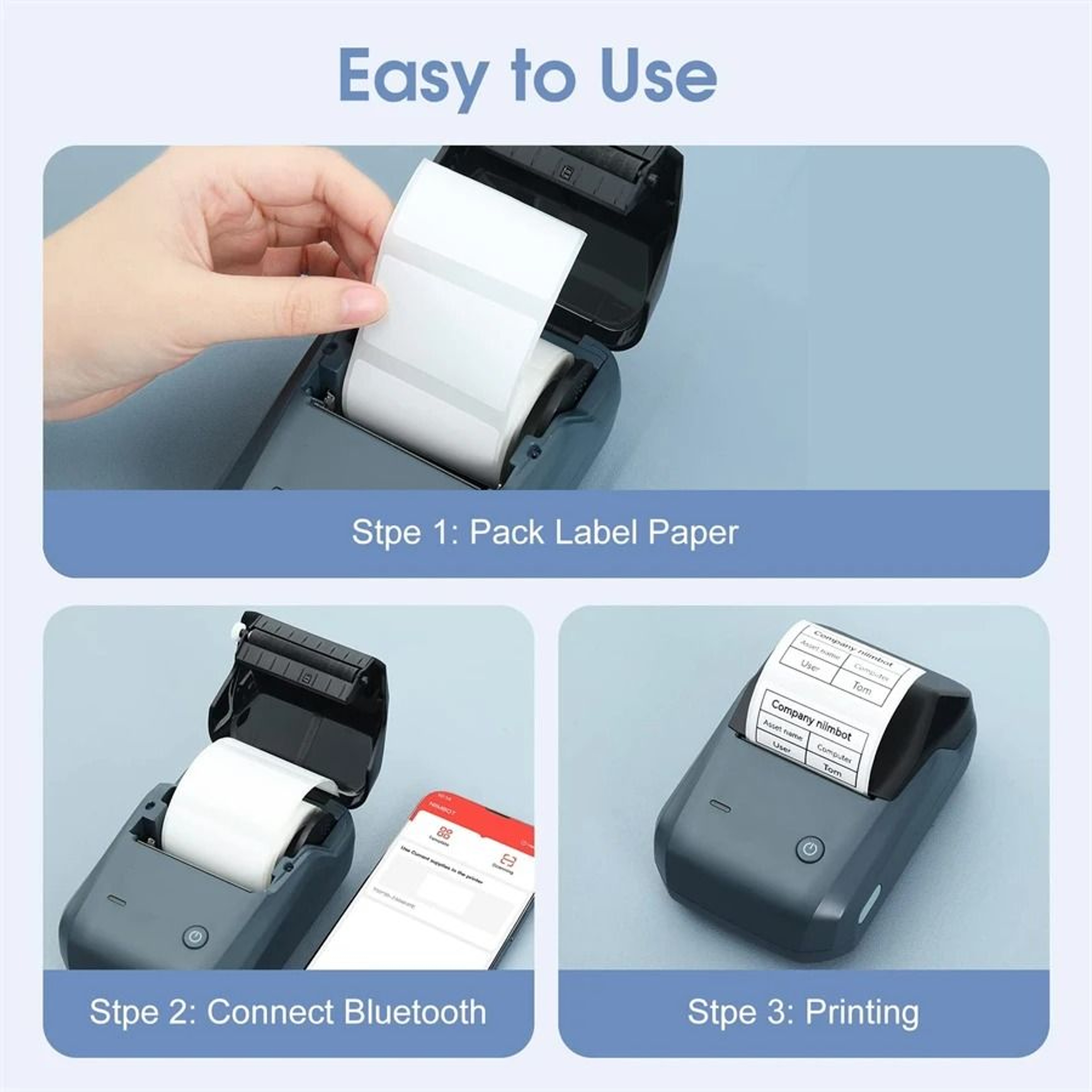 Niimbot B1 Mini Portable Thermal Label Printer Bluetooth SelfAdhesive Sticker Maker Pocket Labeling 4