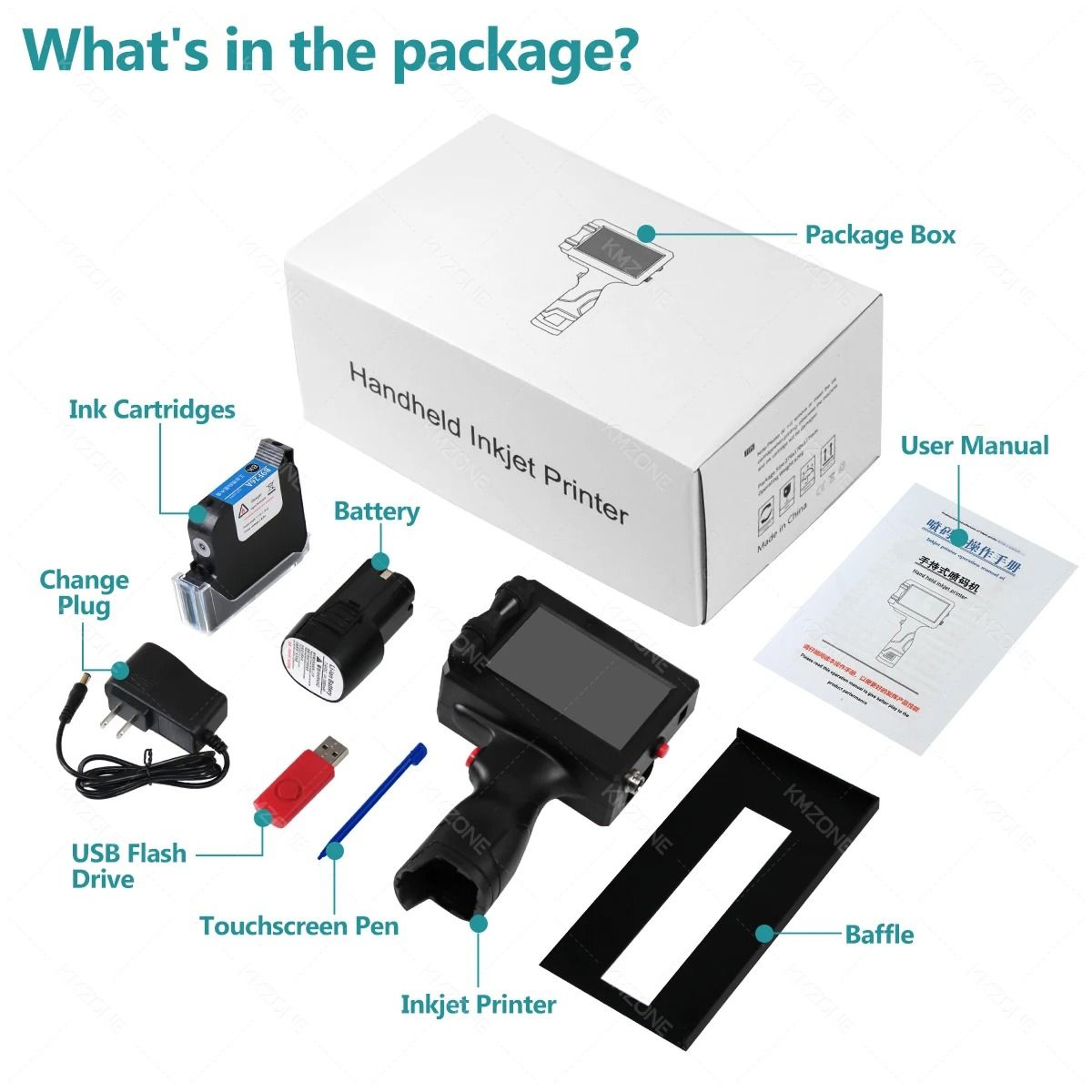 INKP195 254mm Large Character Handheld Inkjet Printer Gun Portable Coder For Metal Expiry Dates Bar 5