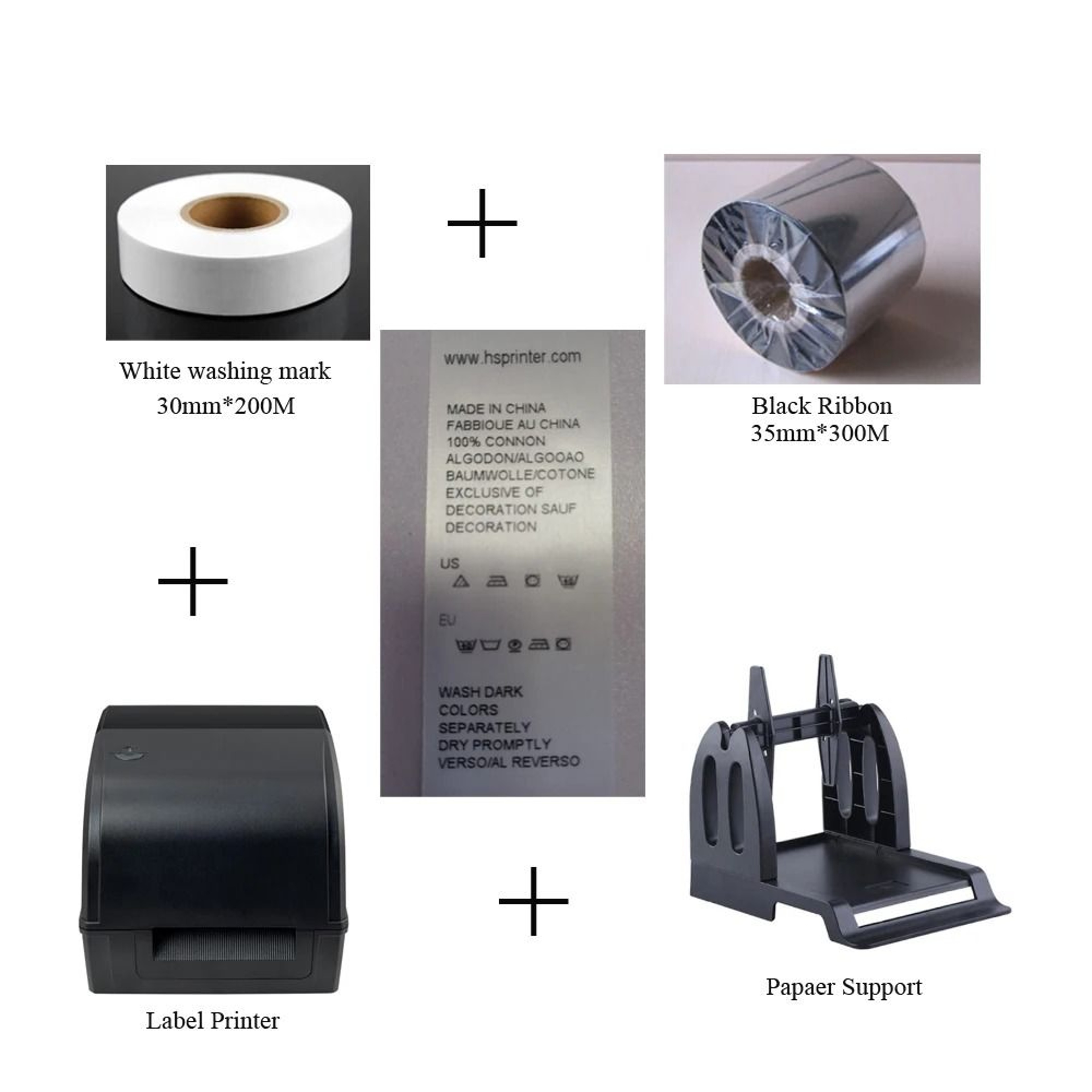 4Inch Thermal Transfer Label Printer 110mm Clothing Tag  Wash Care Sticker Maker For Android  Mac 7