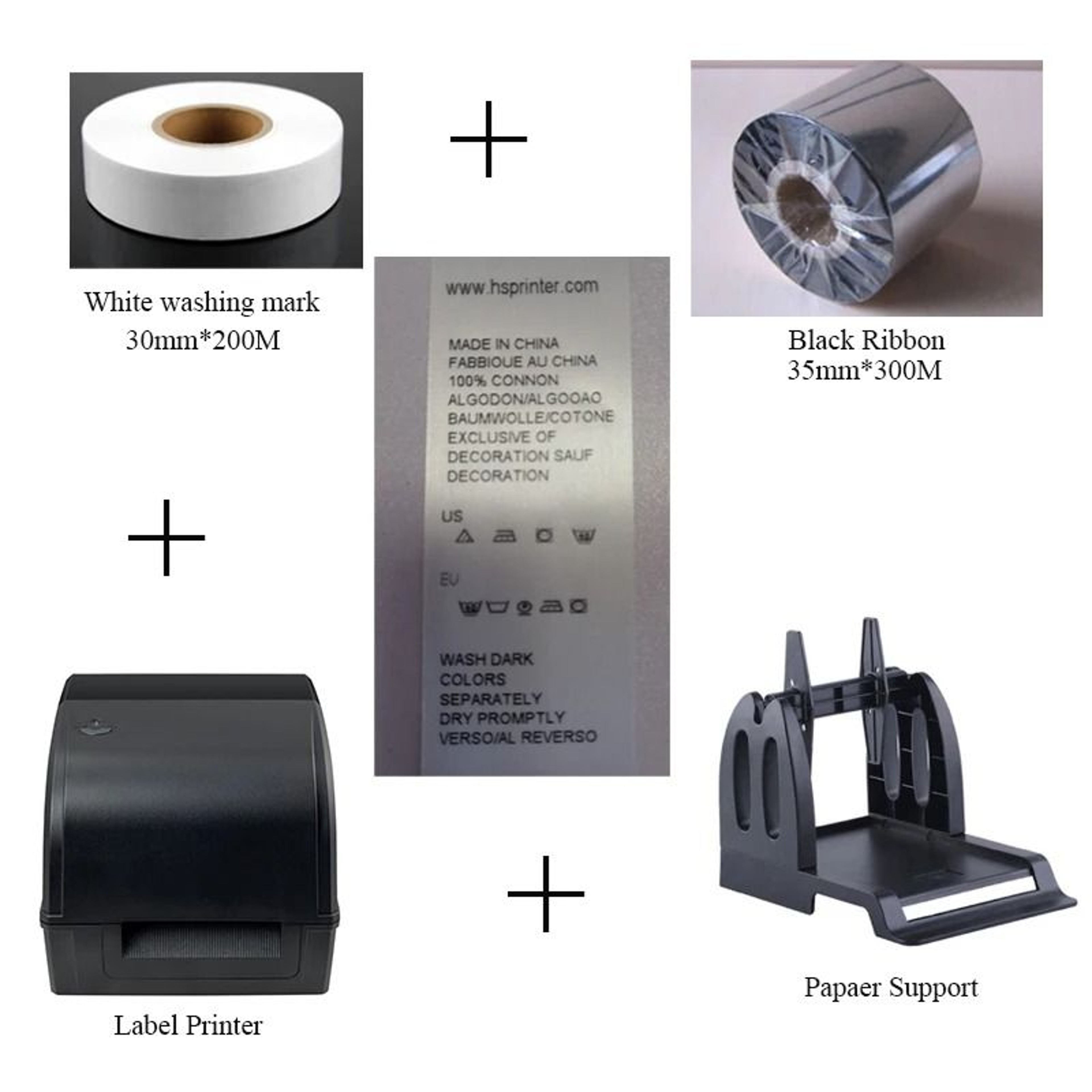 4Inch Thermal Transfer Label Printer 110mm Clothing Tag  Wash Care Sticker Maker For Android  Mac 4