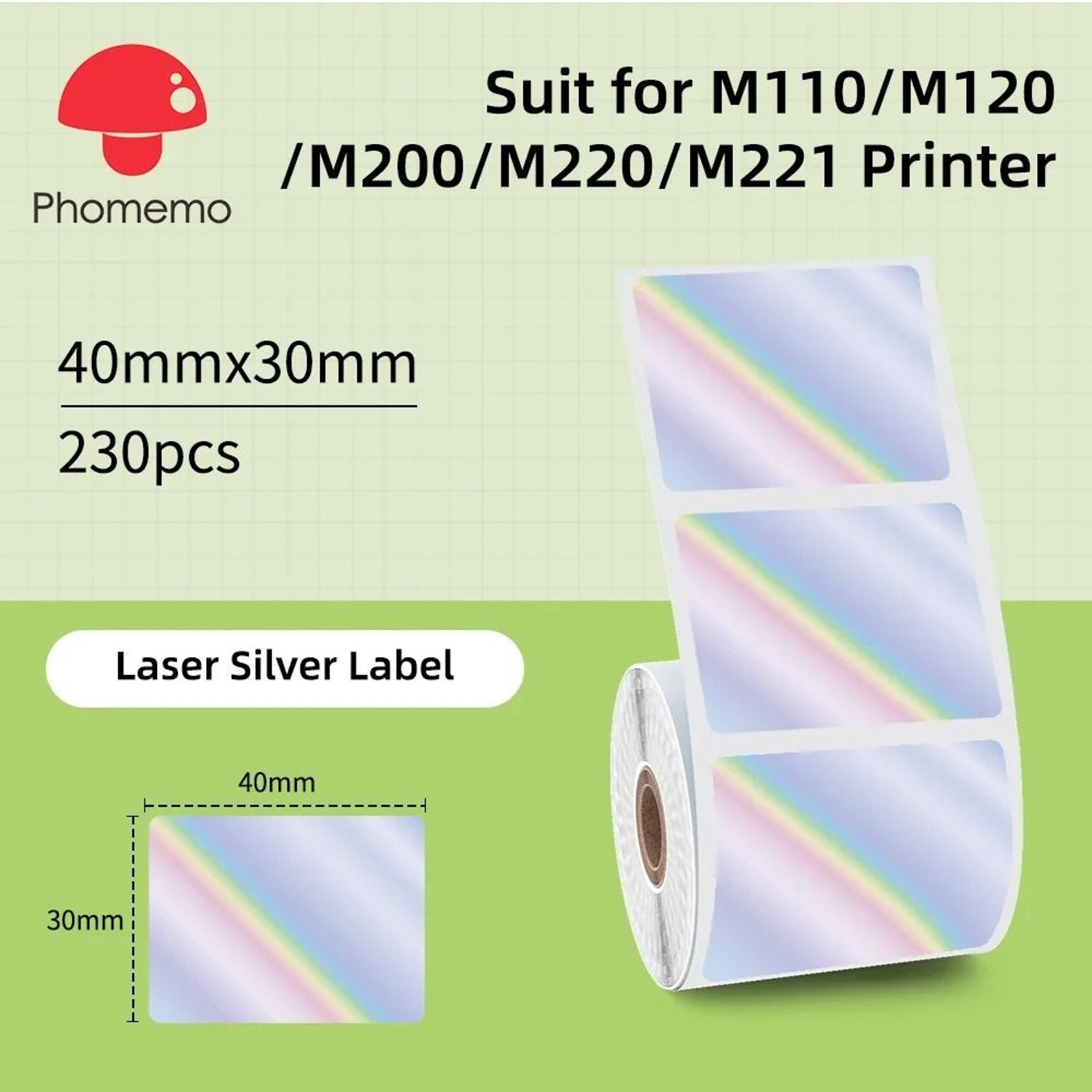 Direct Thermal Label Stickers For Phomemo M110 M220 M221  M120 Mini Portable Printers 2050mm 15