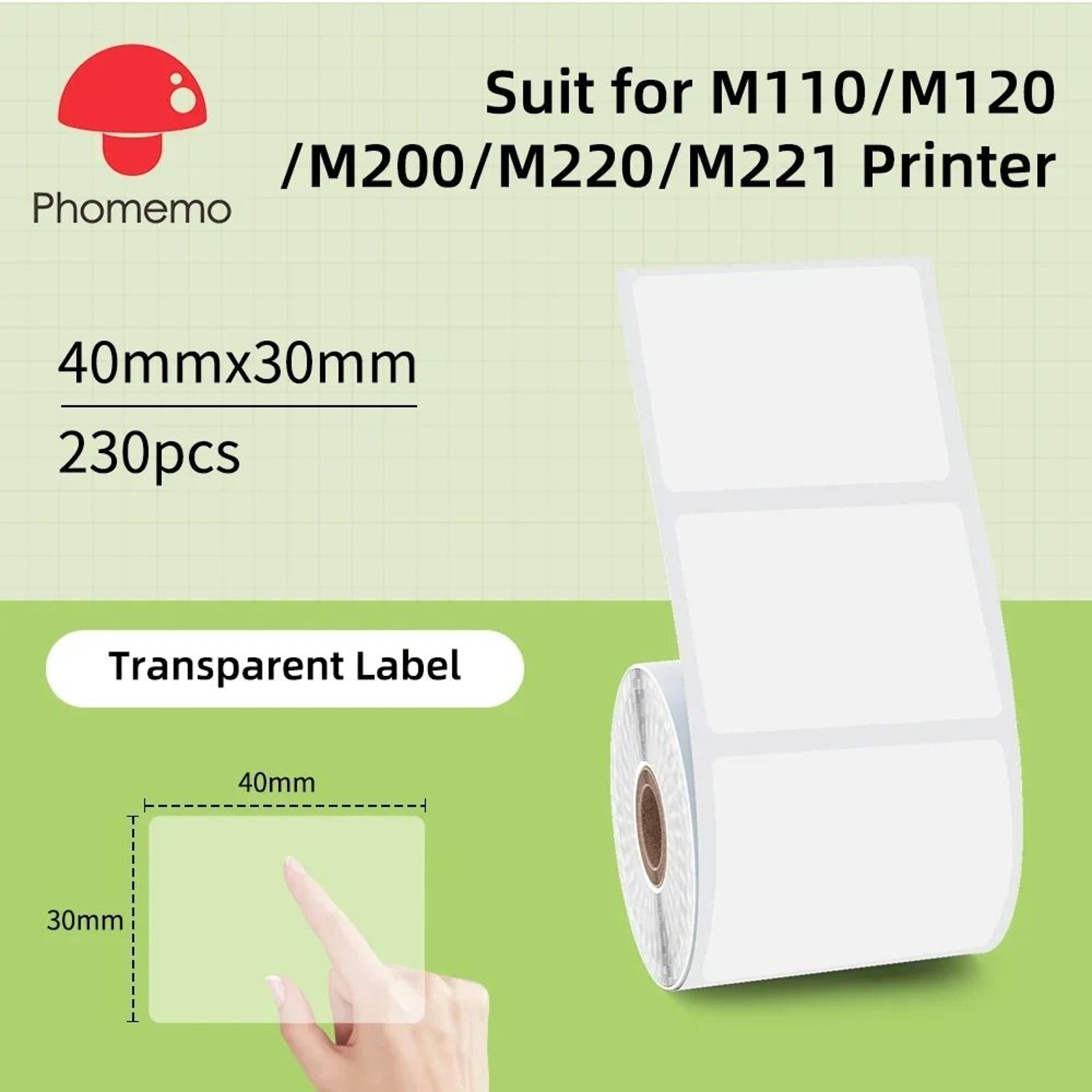 Direct Thermal Label Stickers For Phomemo M110 M220 M221  M120 Mini Portable Printers 2050mm 22