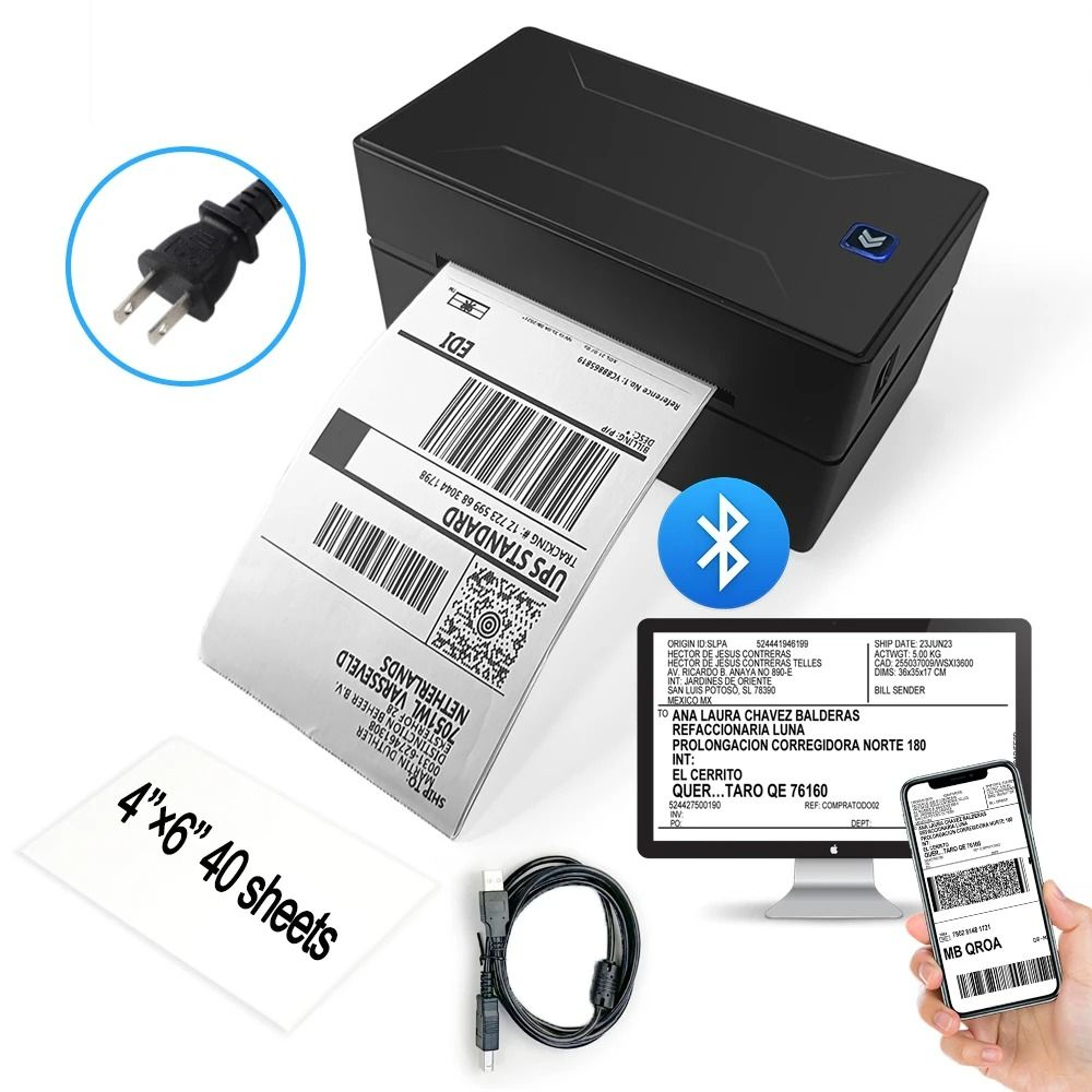 Marklife D100 Portable Bluetooth Thermal Label Printer Inkless Maker For Android IOS  Windows 9
