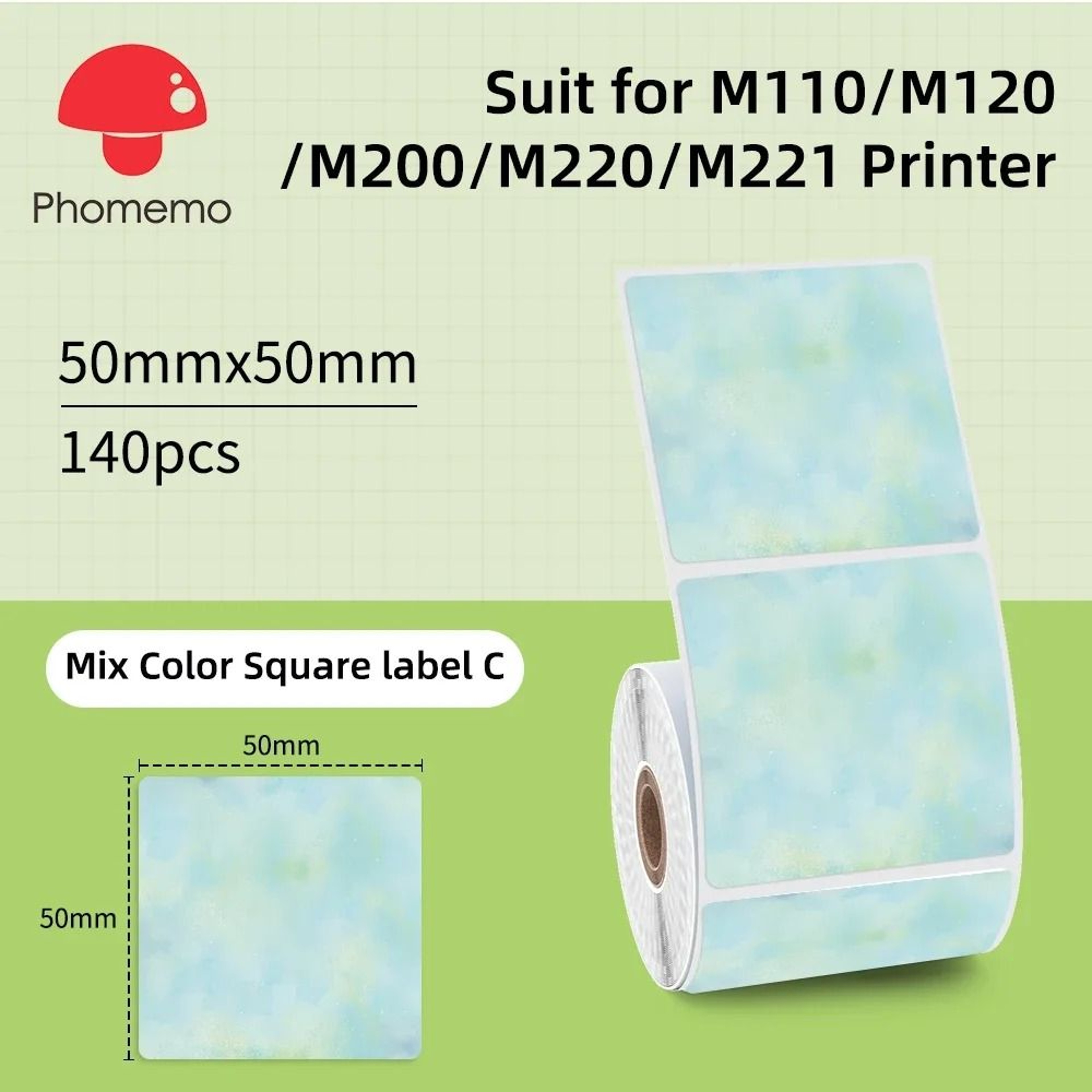 Official Phomemo M110  M220 Waterproof White Thermal Label Paper Rolls Set 6
