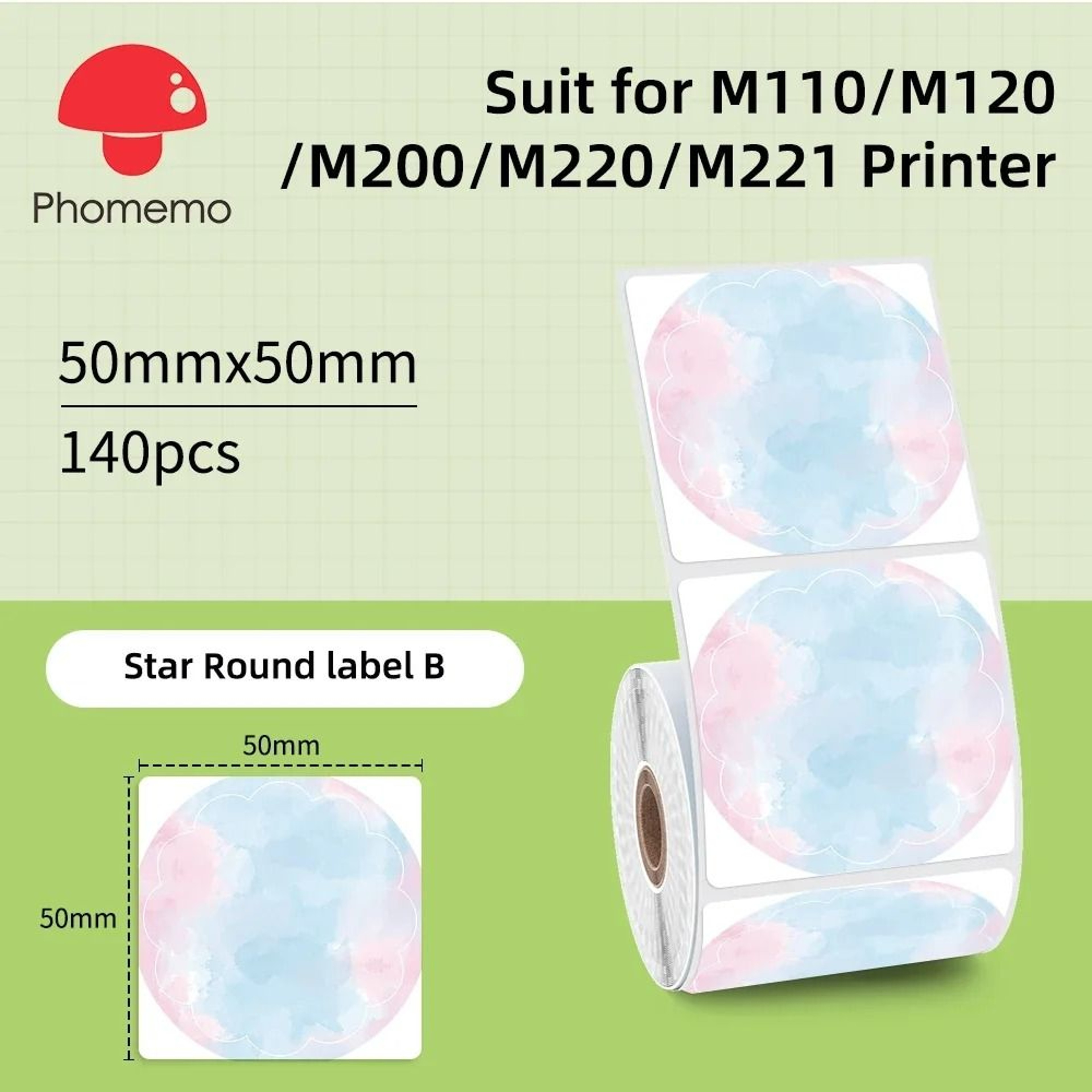 Official Phomemo M110  M220 Waterproof White Thermal Label Paper Rolls Set 27