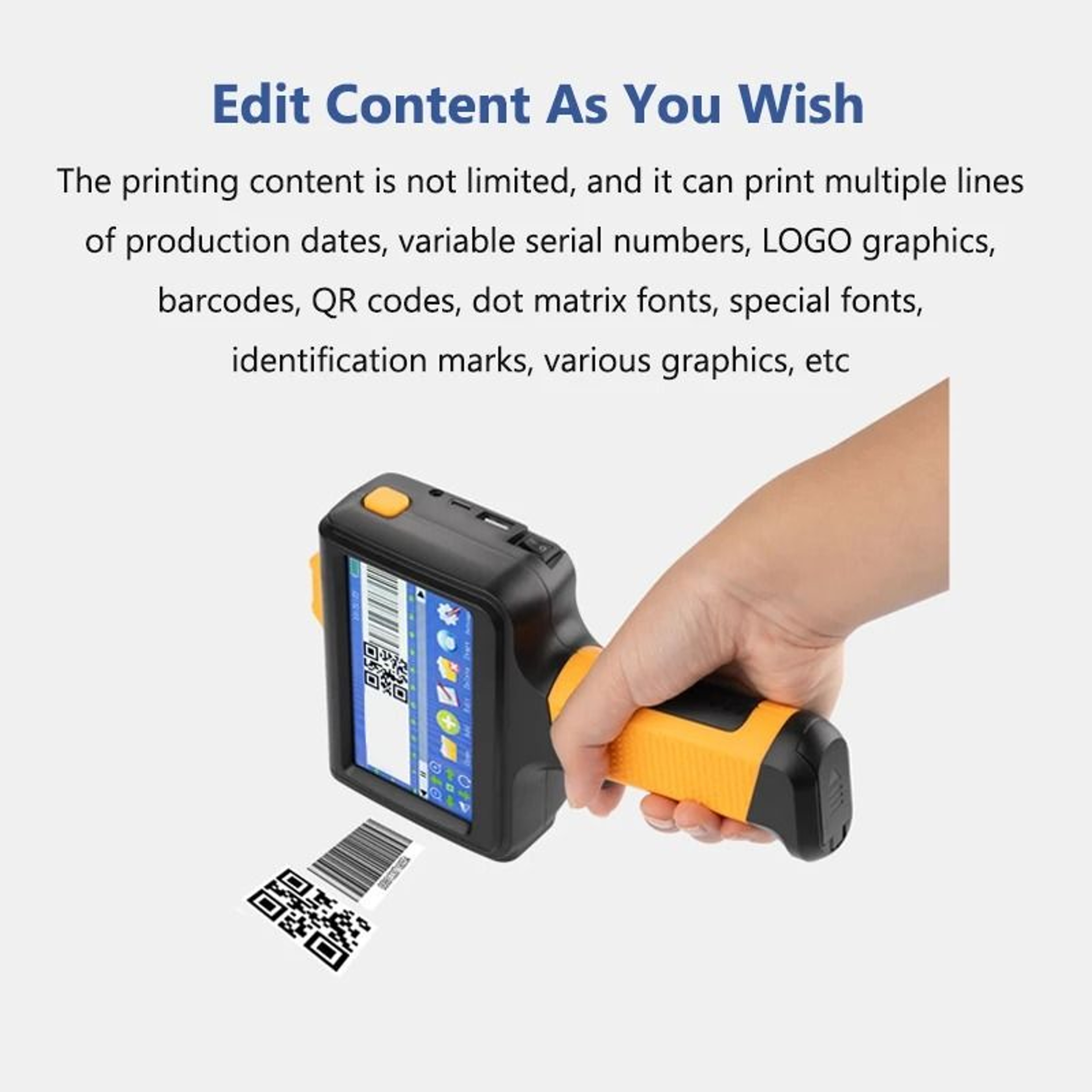 28Language Portable Handheld Inkjet Coder Printer With Ink Cartridge For Expiry Date  Logo Marking 2