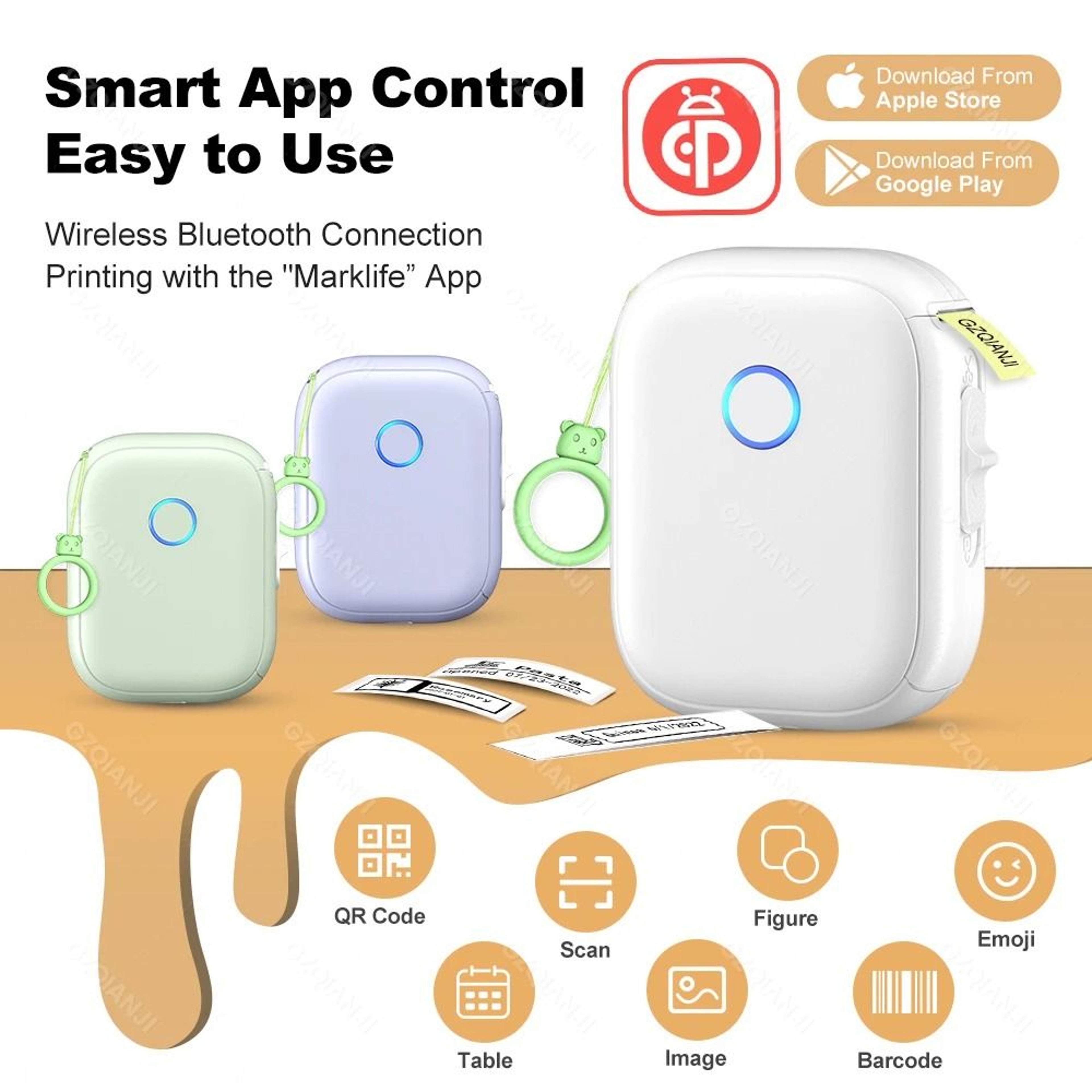 Marklife P12 Portable Mini Thermal Labeling Printer Pocket Adhesive Sticker Maker Or Continuous Lab 1