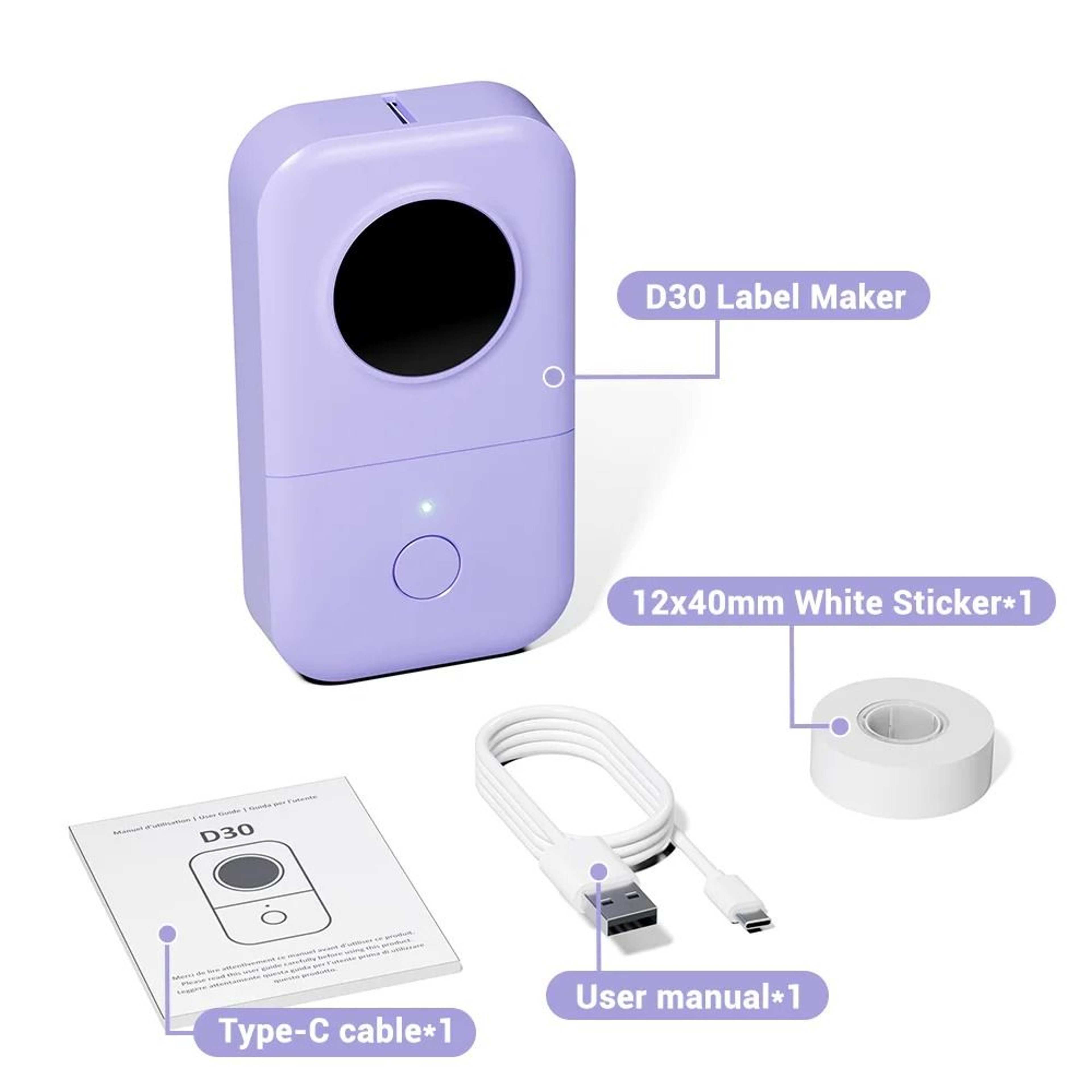 Phomemo D30 Portable Bluetooth Mini Label Printer Machine For Home Office  School 16