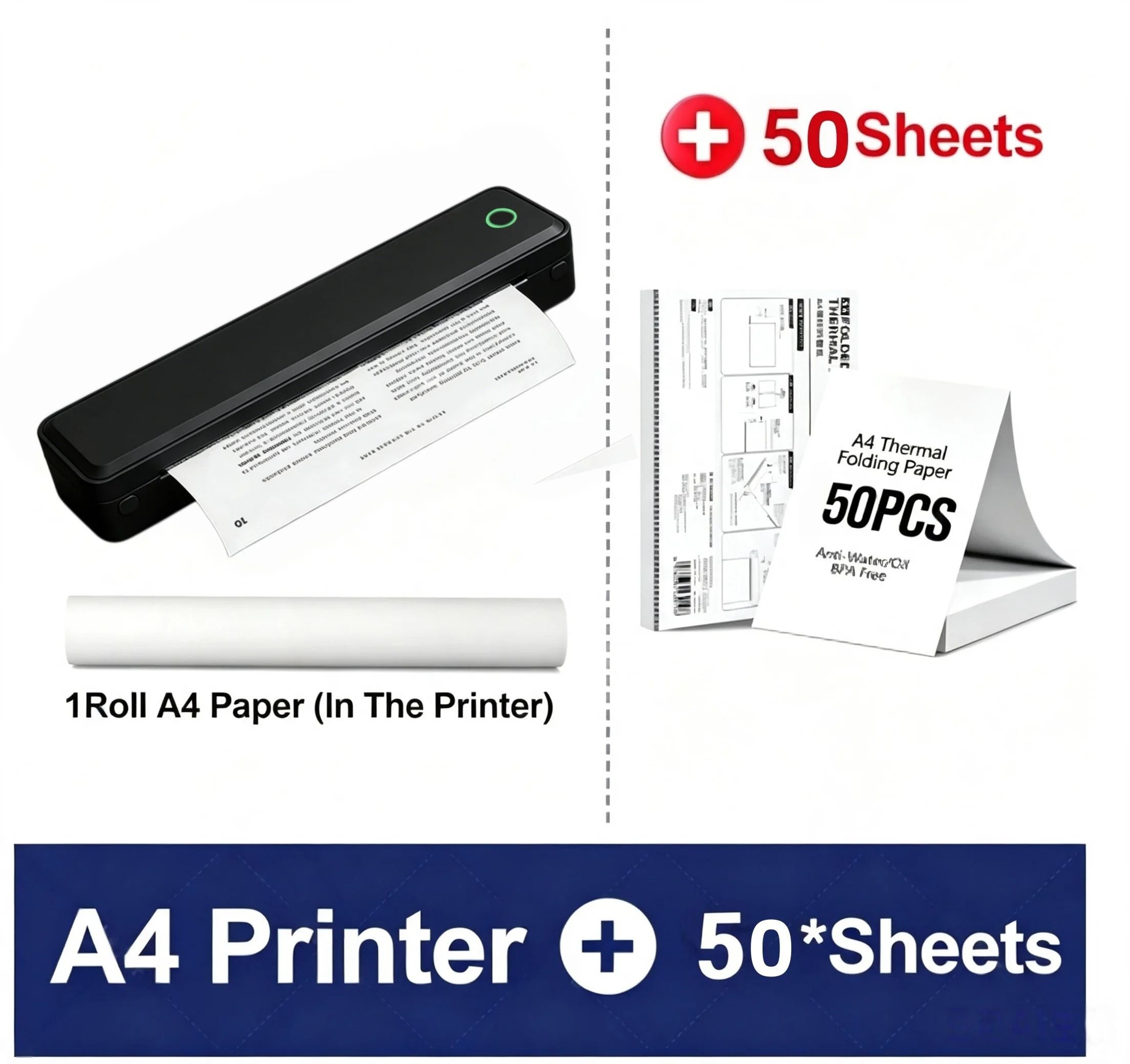 A4 Portable Bluetooth Wireless Thermal Printer 203DPI Rechargeable Inkless Business Travel Document 7
