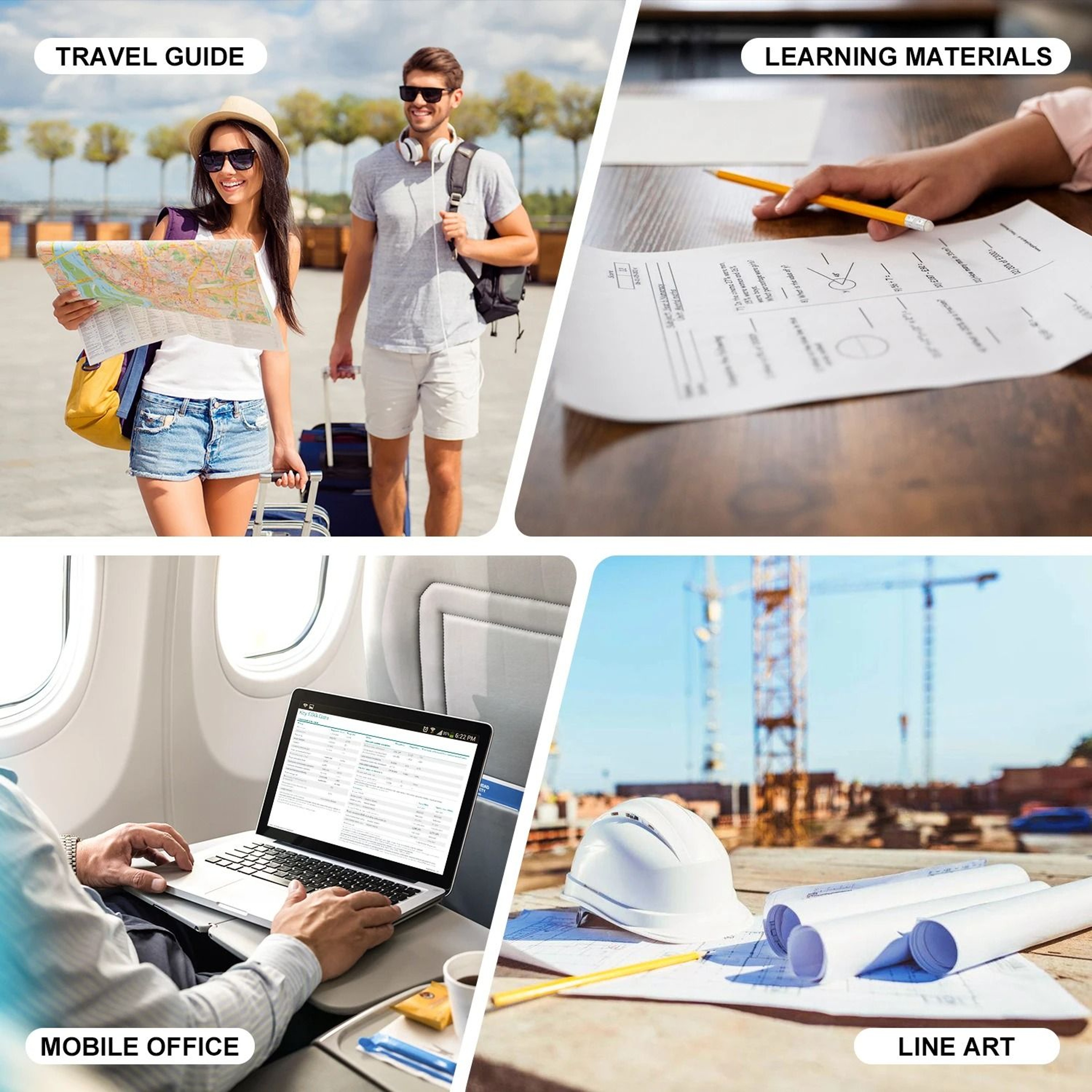 A4 Portable Bluetooth Wireless Thermal Printer 203DPI Rechargeable Inkless Business Travel Document 5