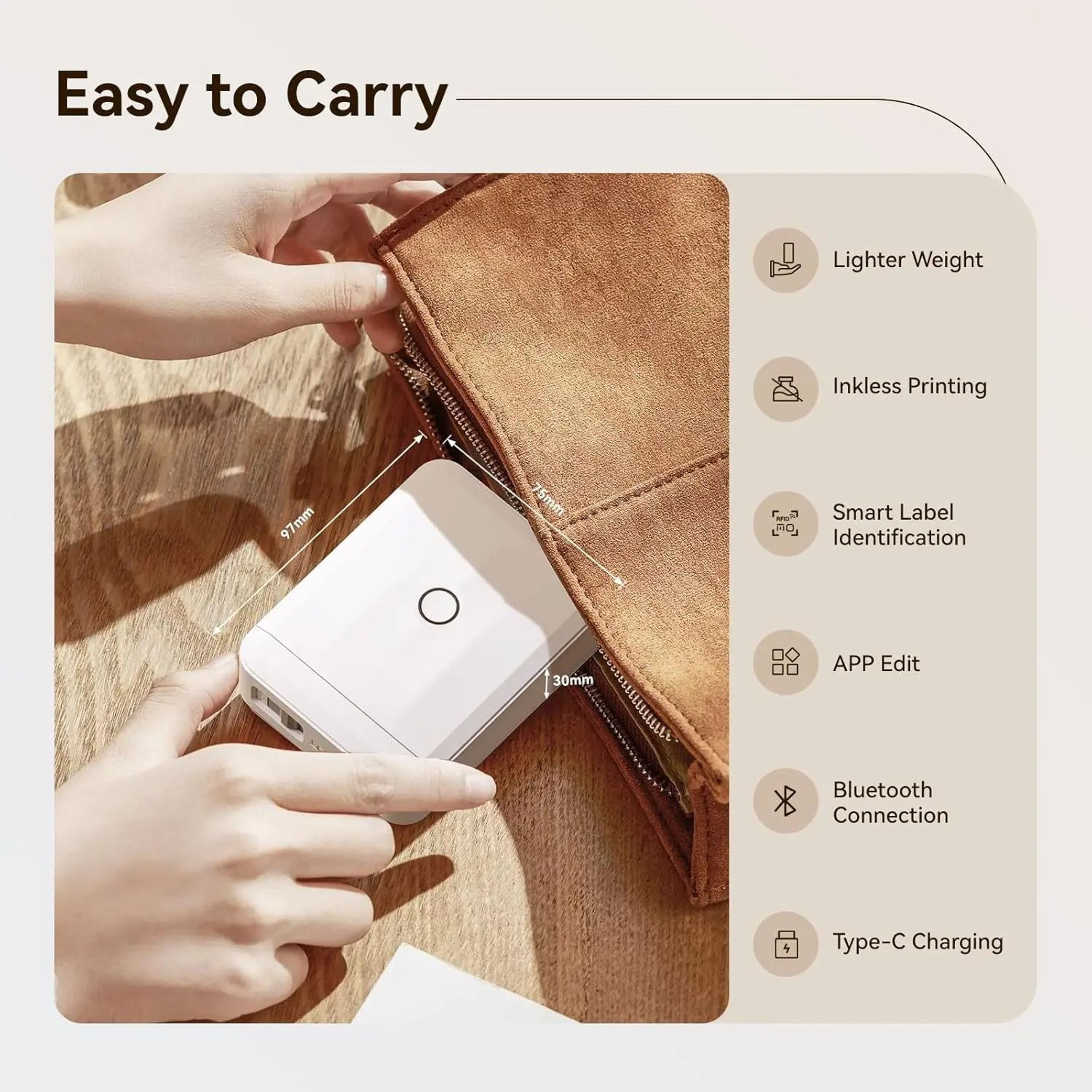Niimbot D110 Smart Portable Label Printer Mini Pocket Bluetooth Thermal Sticker Maker 4