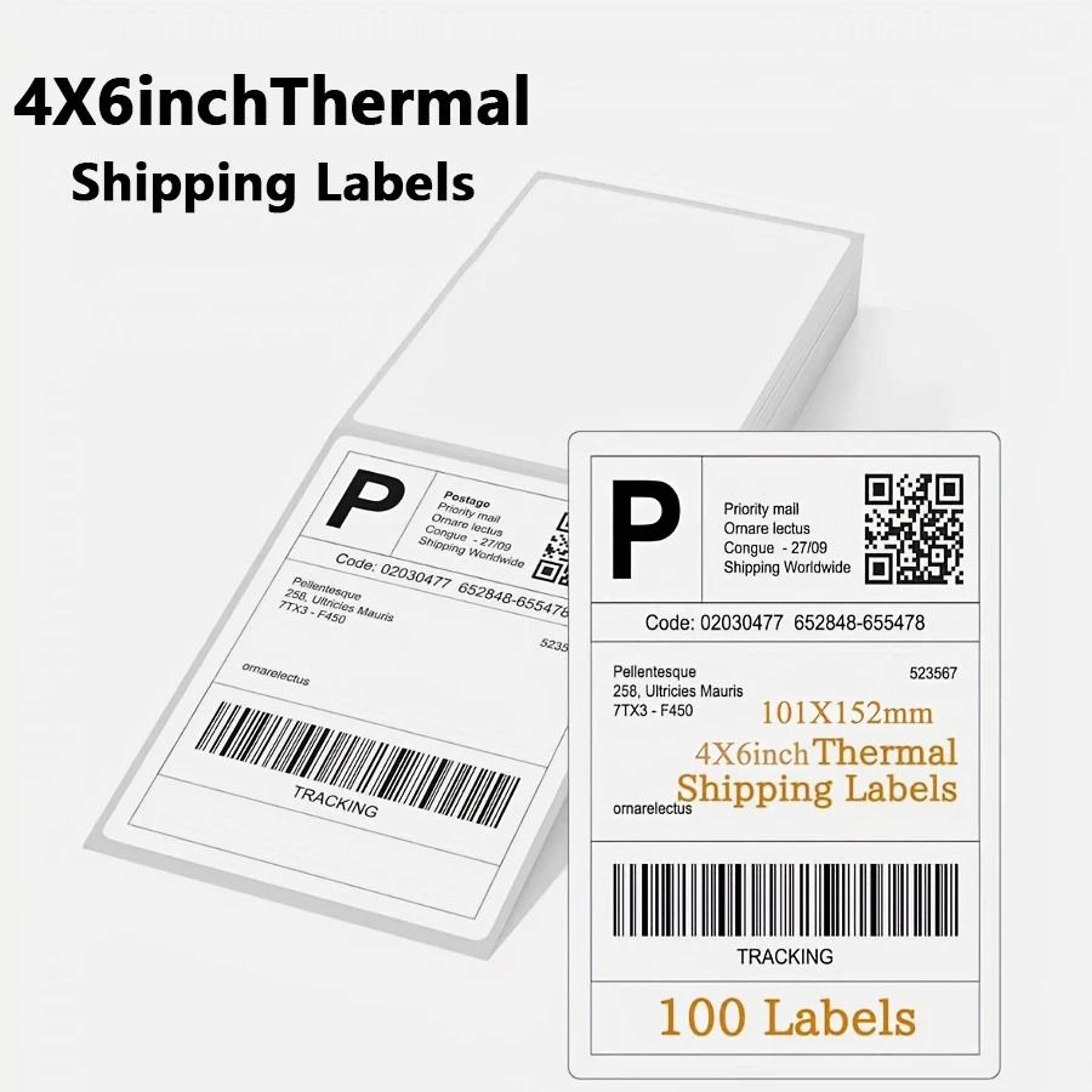 4x6 Fanfold Direct Thermal Shipping Labels 100x150mm Waterproof Express Mailing Stickers 0