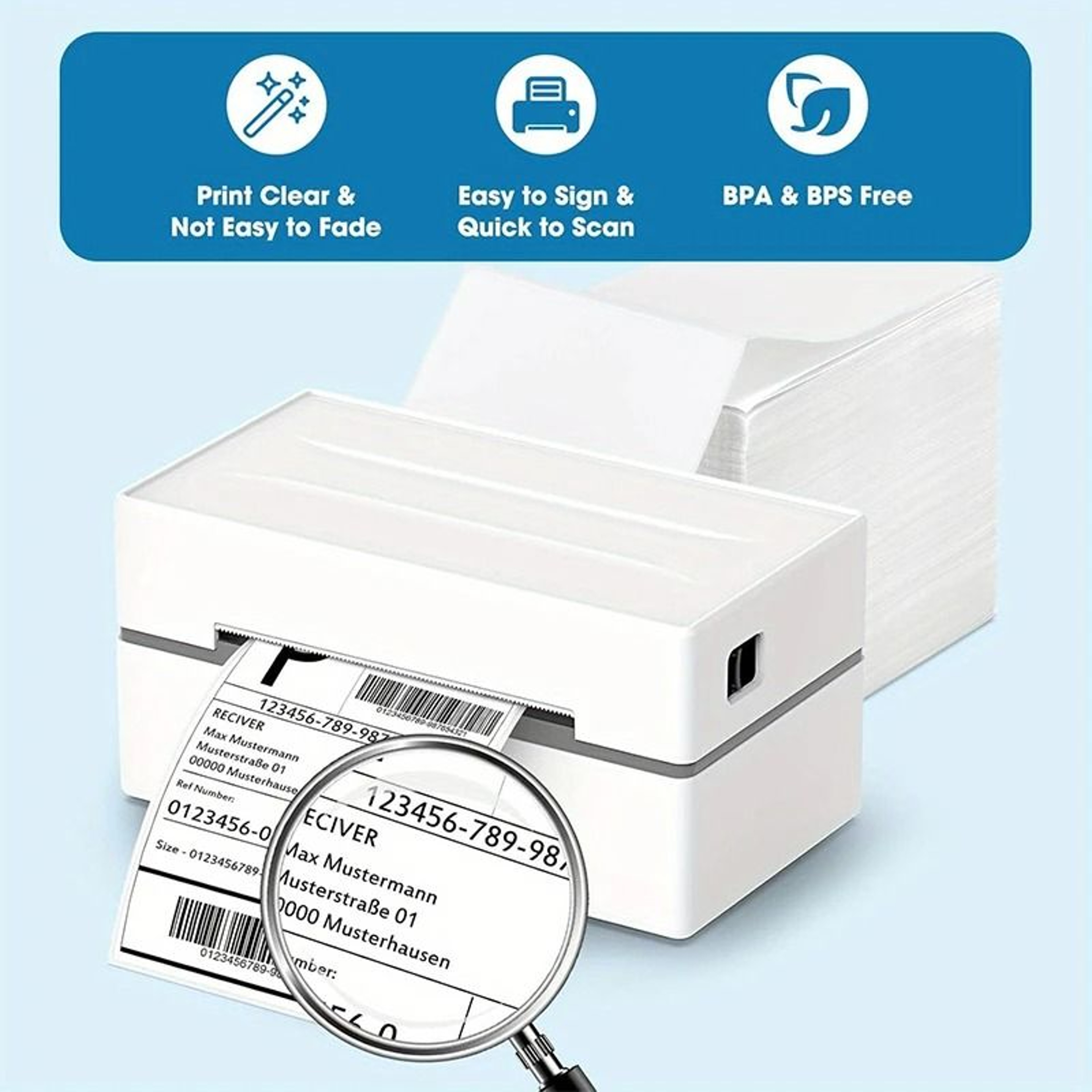 4x6 Thermal Shipping Labels SelfAdhesive Fanfold Sticker Paper For Barcode  Courier Mailing 2