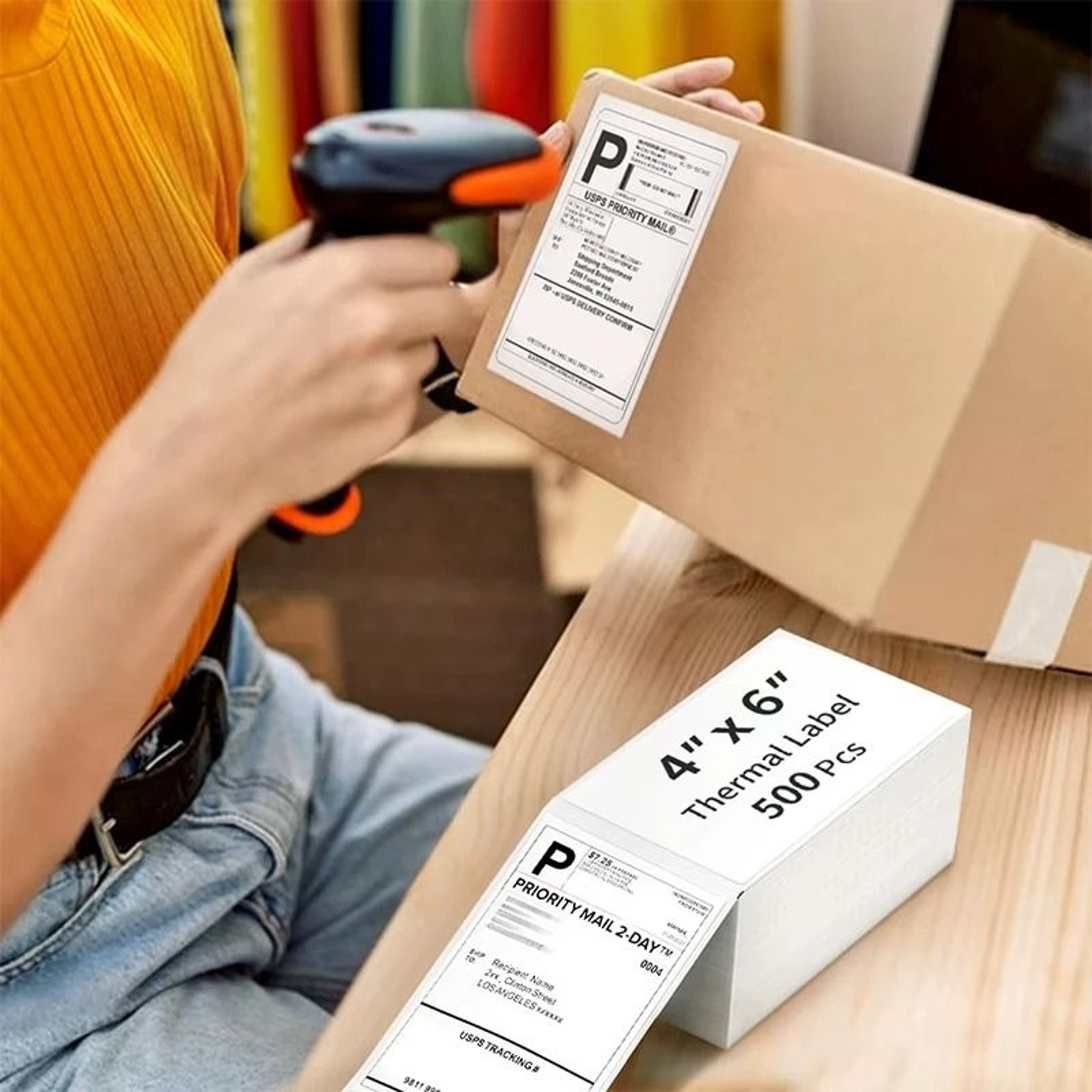 4x6 Thermal Shipping Labels SelfAdhesive Fanfold Sticker Paper For Barcode  Courier Mailing 5