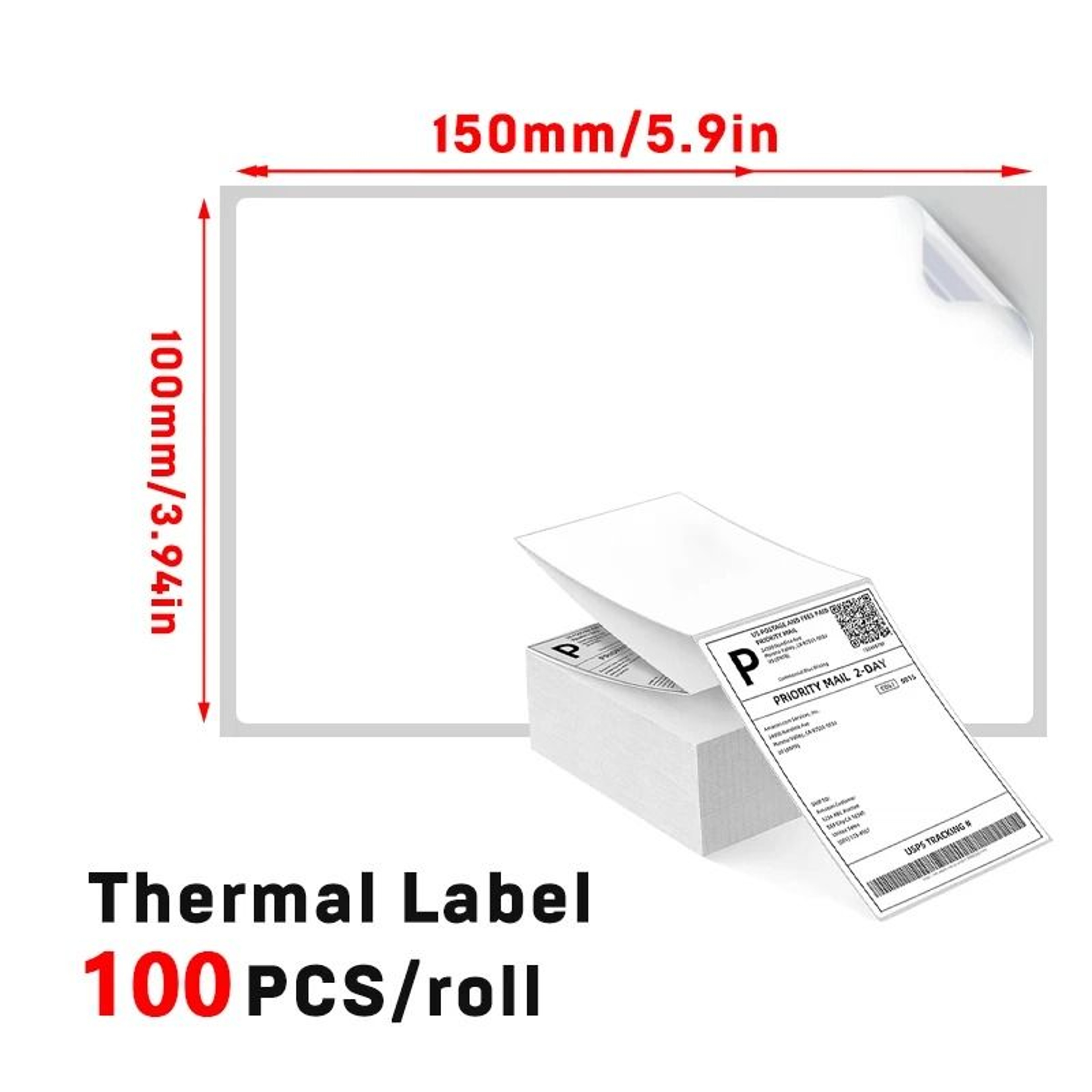 4x6 Thermal Shipping Labels SelfAdhesive Fanfold Sticker Paper For Barcode  Courier Mailing 6