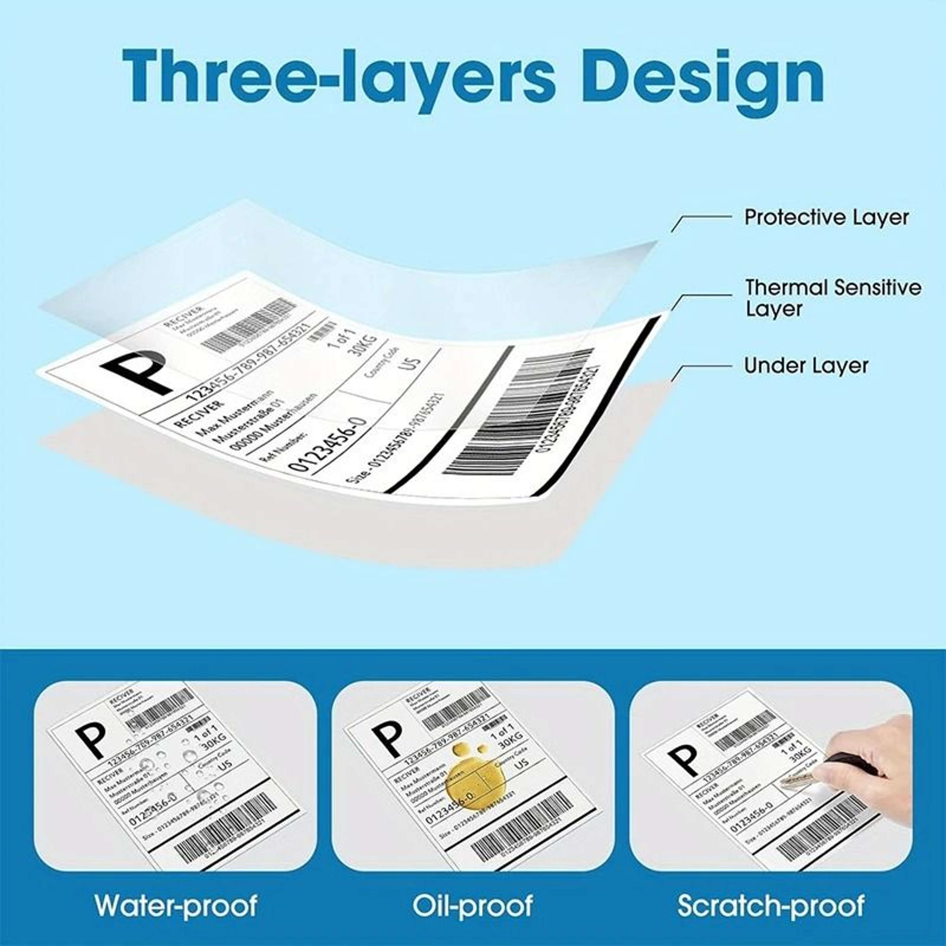 4x6 Thermal Shipping Labels SelfAdhesive Fanfold Sticker Paper For Barcode  Courier Mailing 1