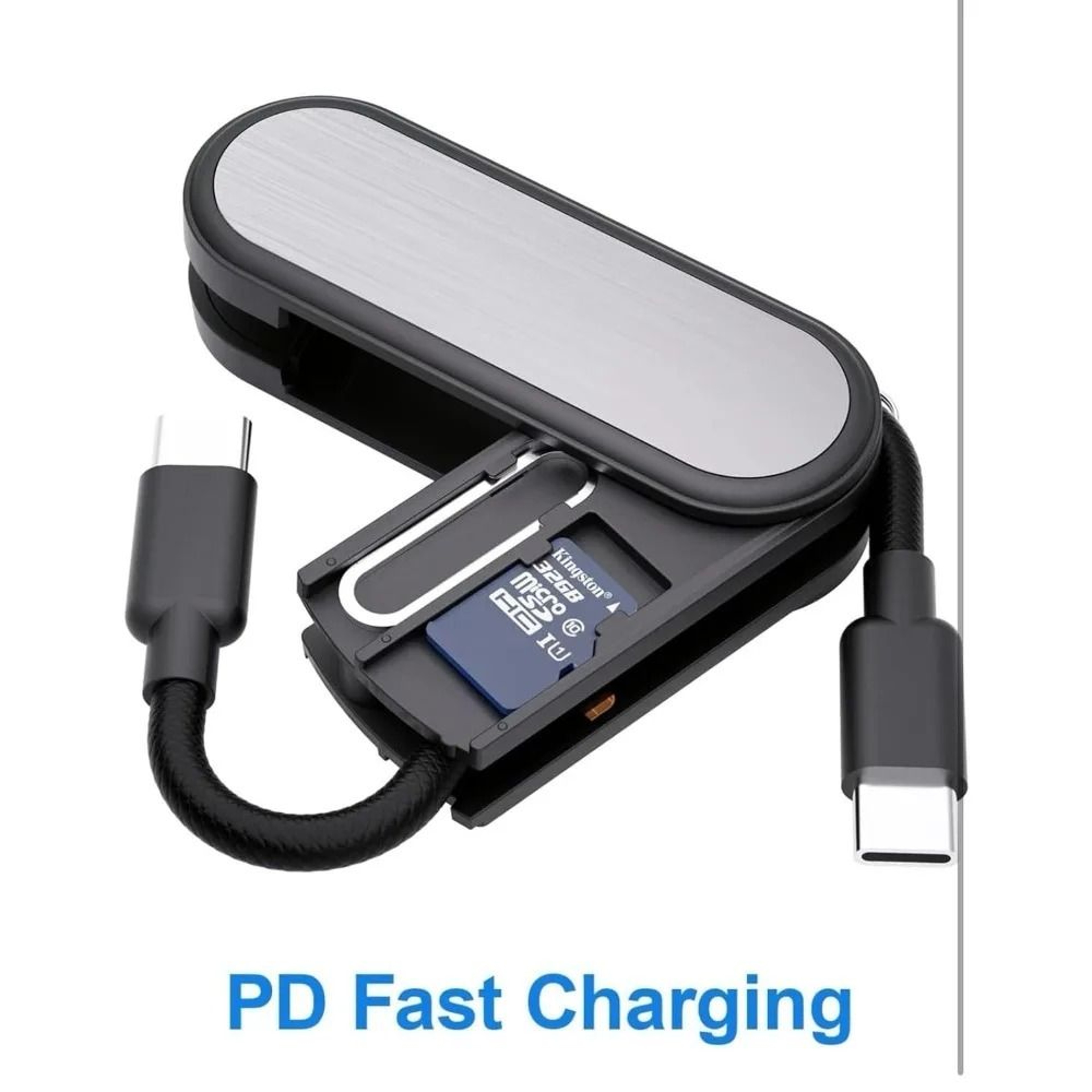 BUDI 65W USBC To USBC Fast Charging Cable With SIM Card Removal Pin  Memory Card Storage Case 1