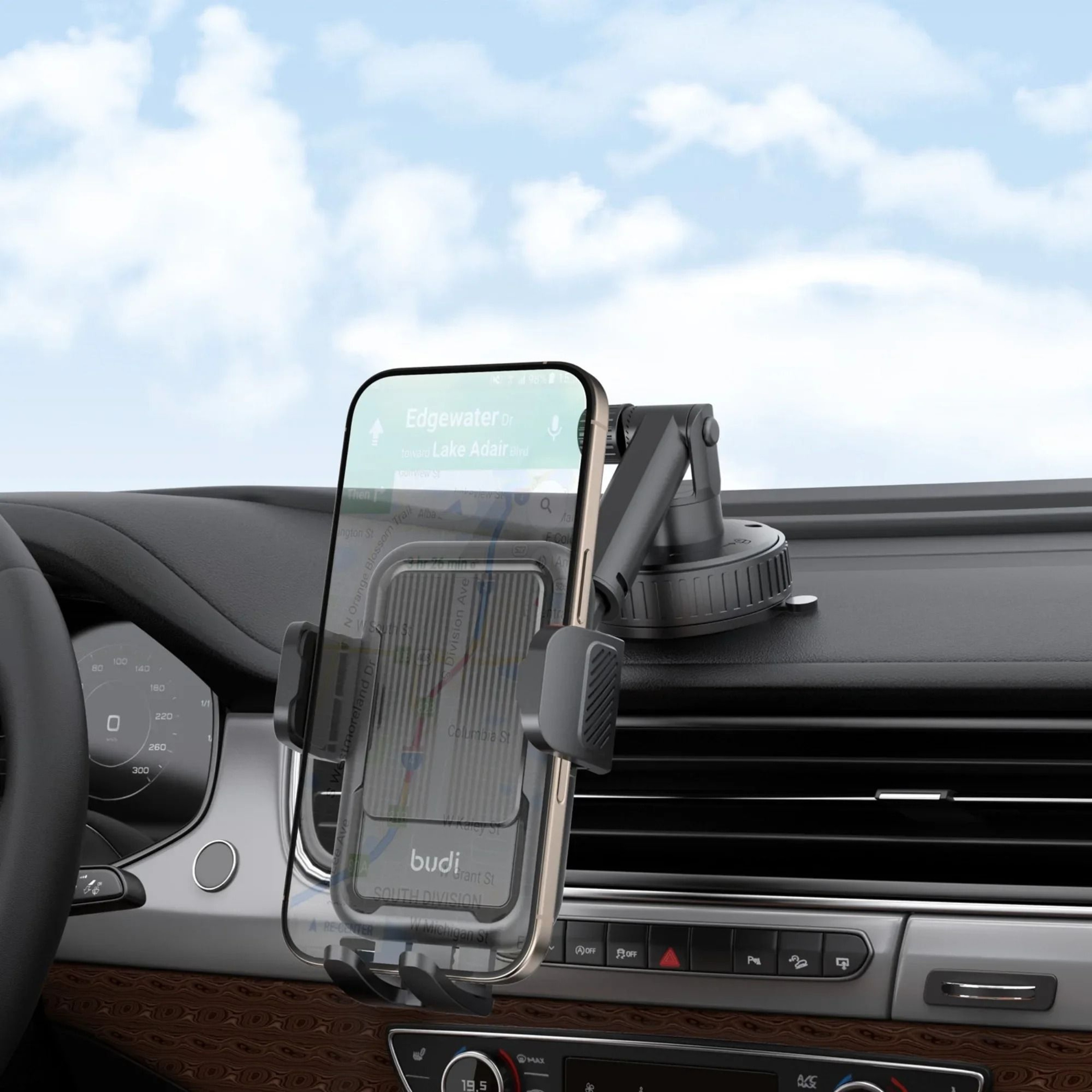Mechanical Clamping Universal Car Phone Mount  Telescopic Long Arm Suction Cup Windshield  Dashboar 3