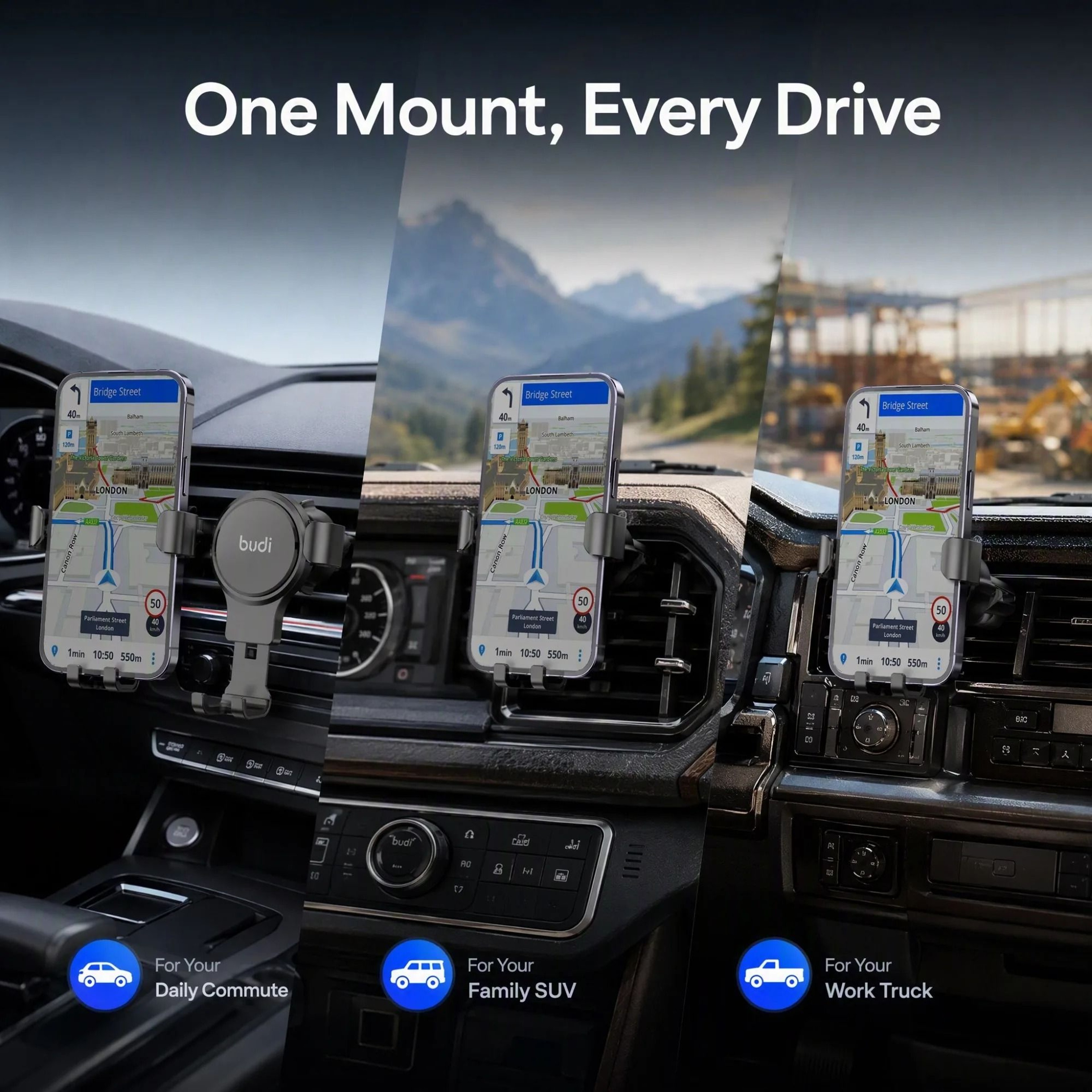 Universal Gravity Car Air Vent Phone Holder  360 AutoClamping Mount 2