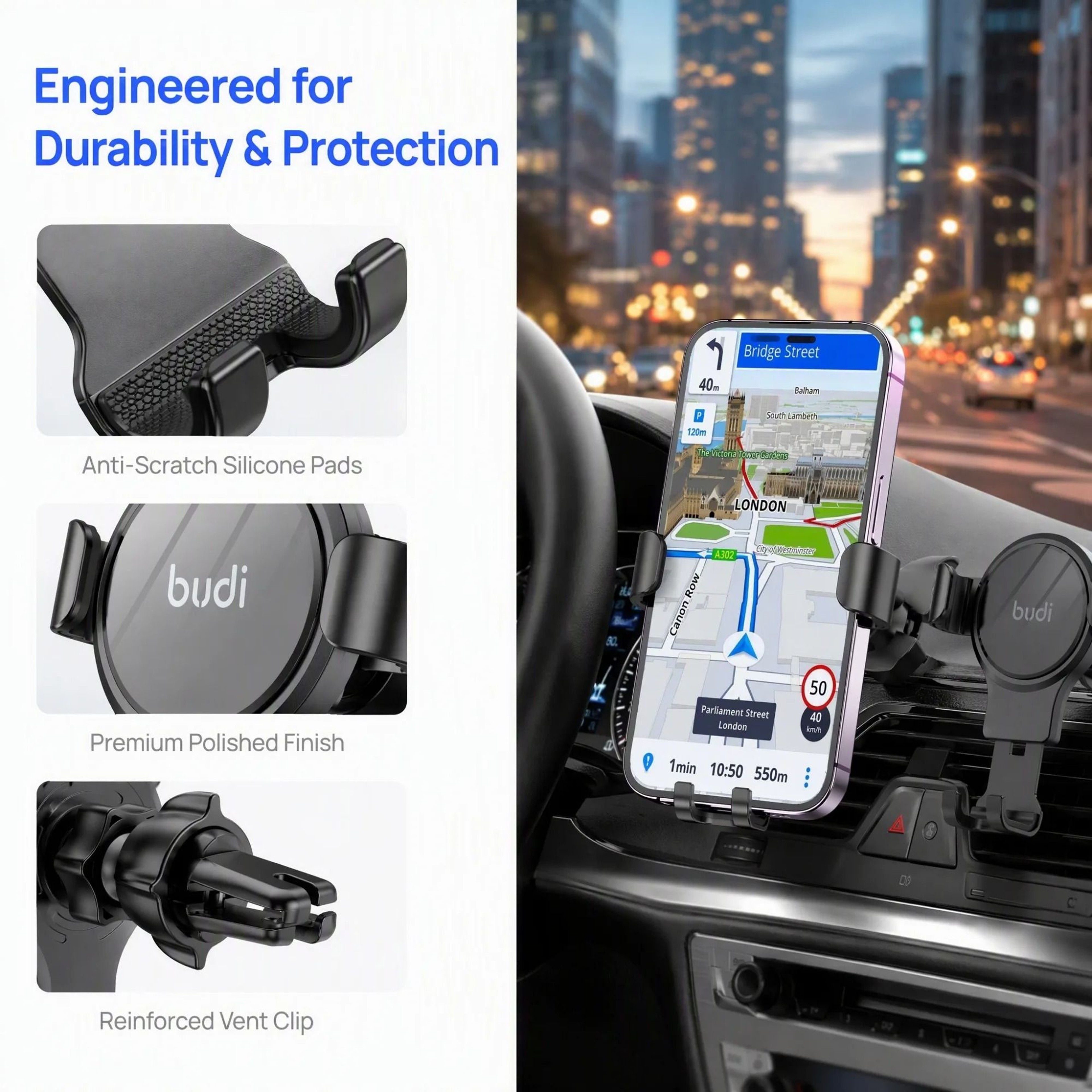 Universal Gravity Car Air Vent Phone Holder  360 AutoClamping Mount 3