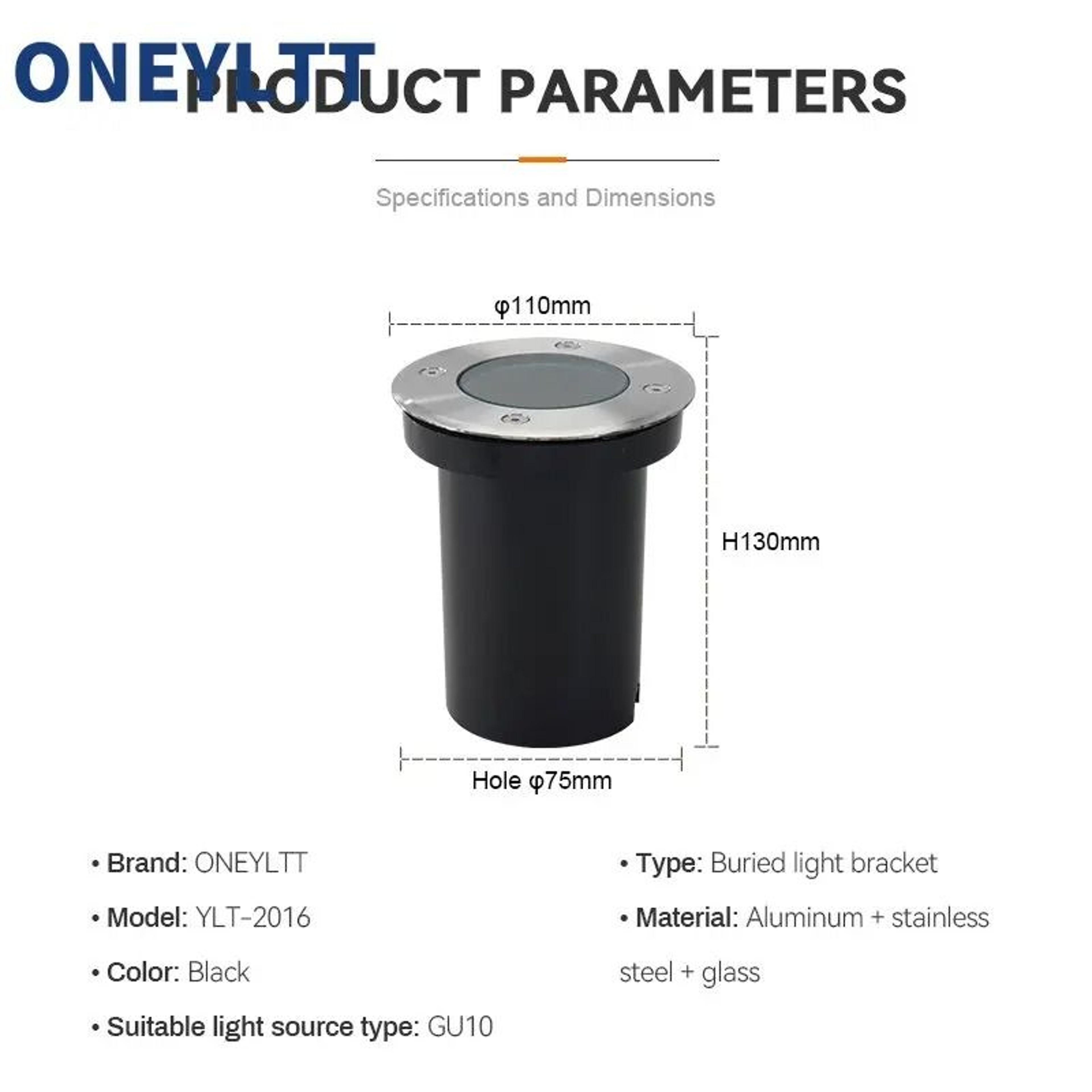 Waterproof Outdoor GU10 MR16 InGround Well Light  Stainless Steel Buried Spot Fixture 3
