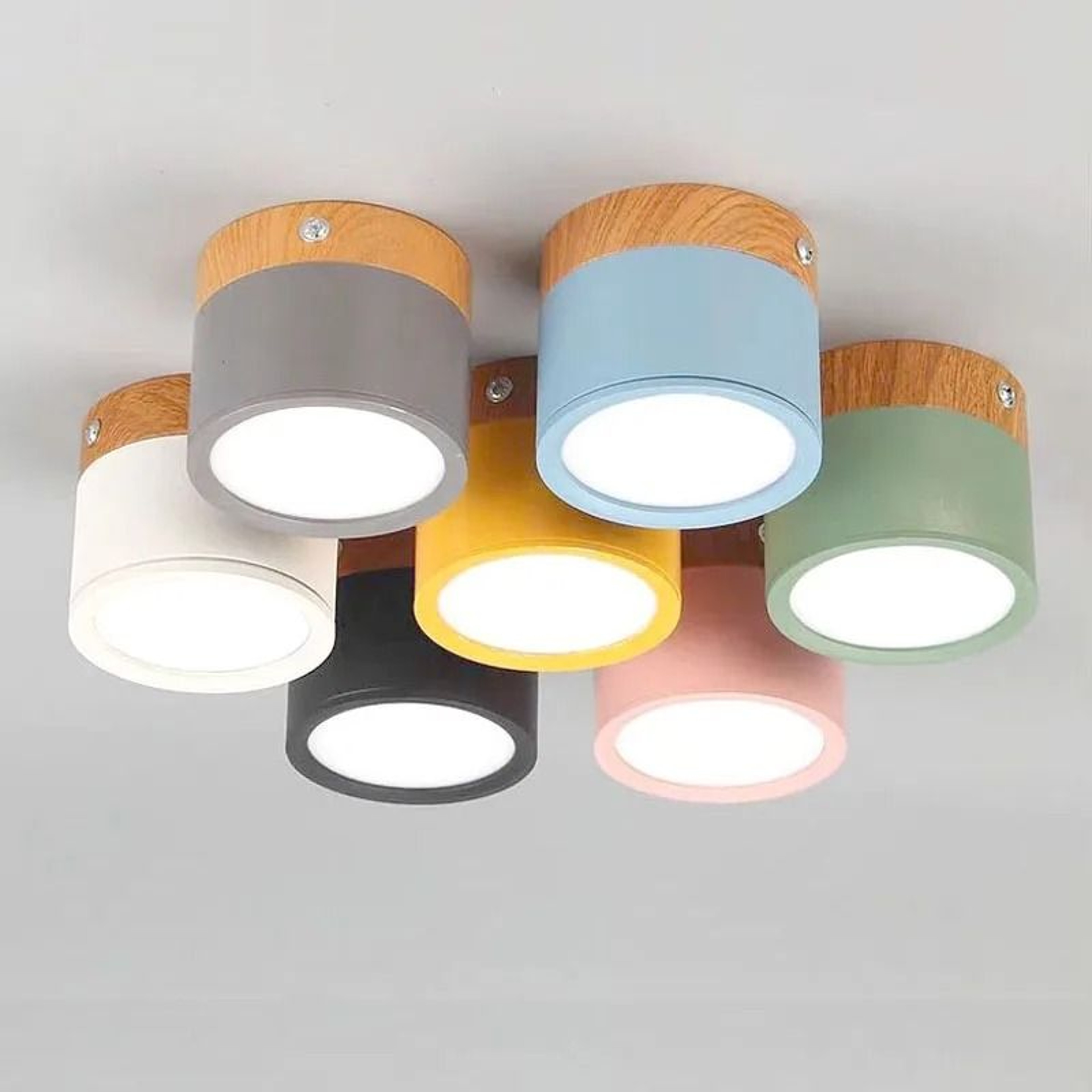 Nordic Wood Dimmable LED Downlight  Modern SurfaceMount Ceiling Spotlight 2