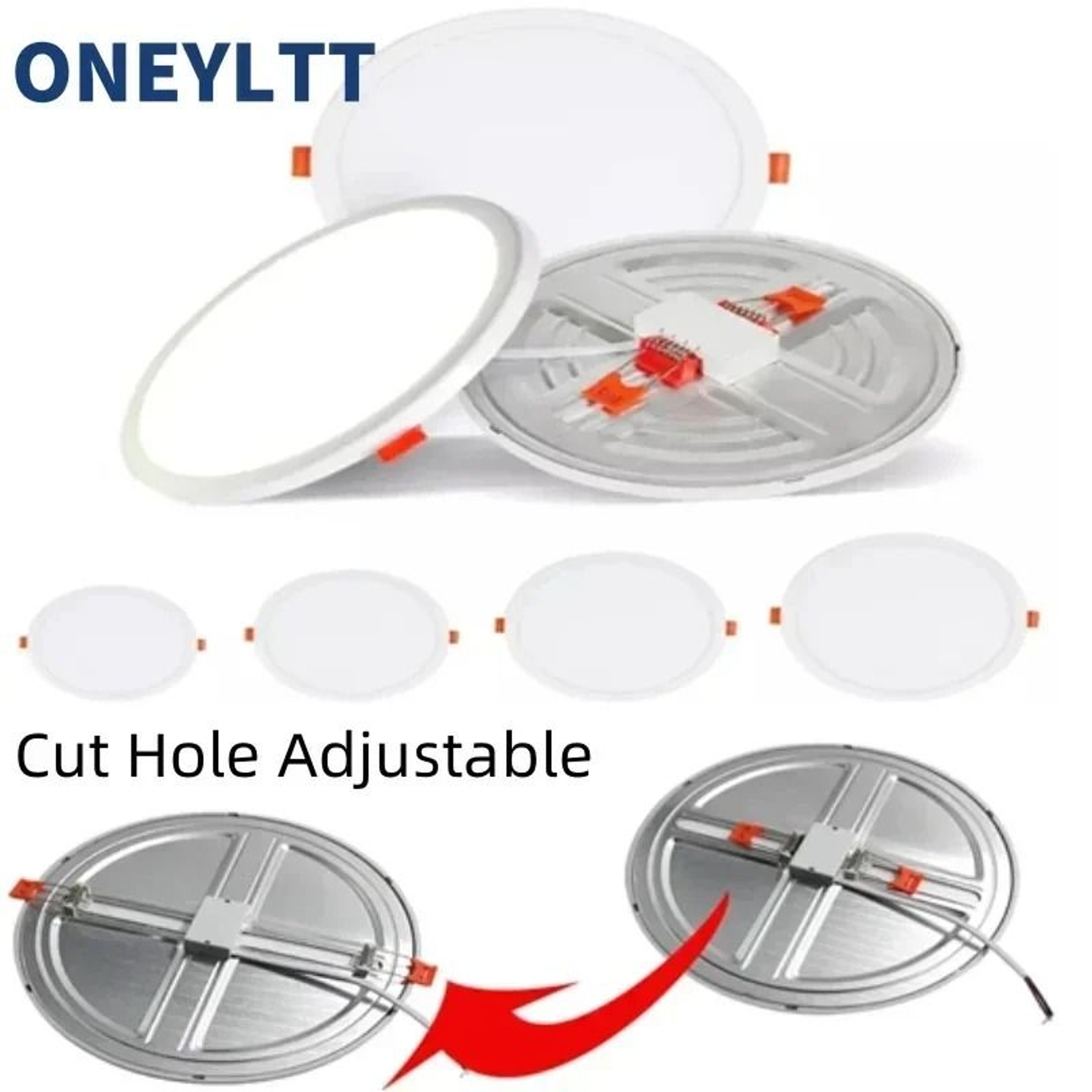 UltraThin Adjustable LED Ceiling Panel Downlight  Fit 50mm200mm Cutout Holes 2